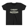 Boys Youth Tee - "Christ Is My Strength" Philippians 4:13 Christian Kids Shirt