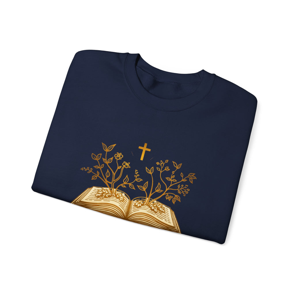 Womens Rooted in Christ Sweatshirt — Christian Faith Bible Graphic Crewneck
