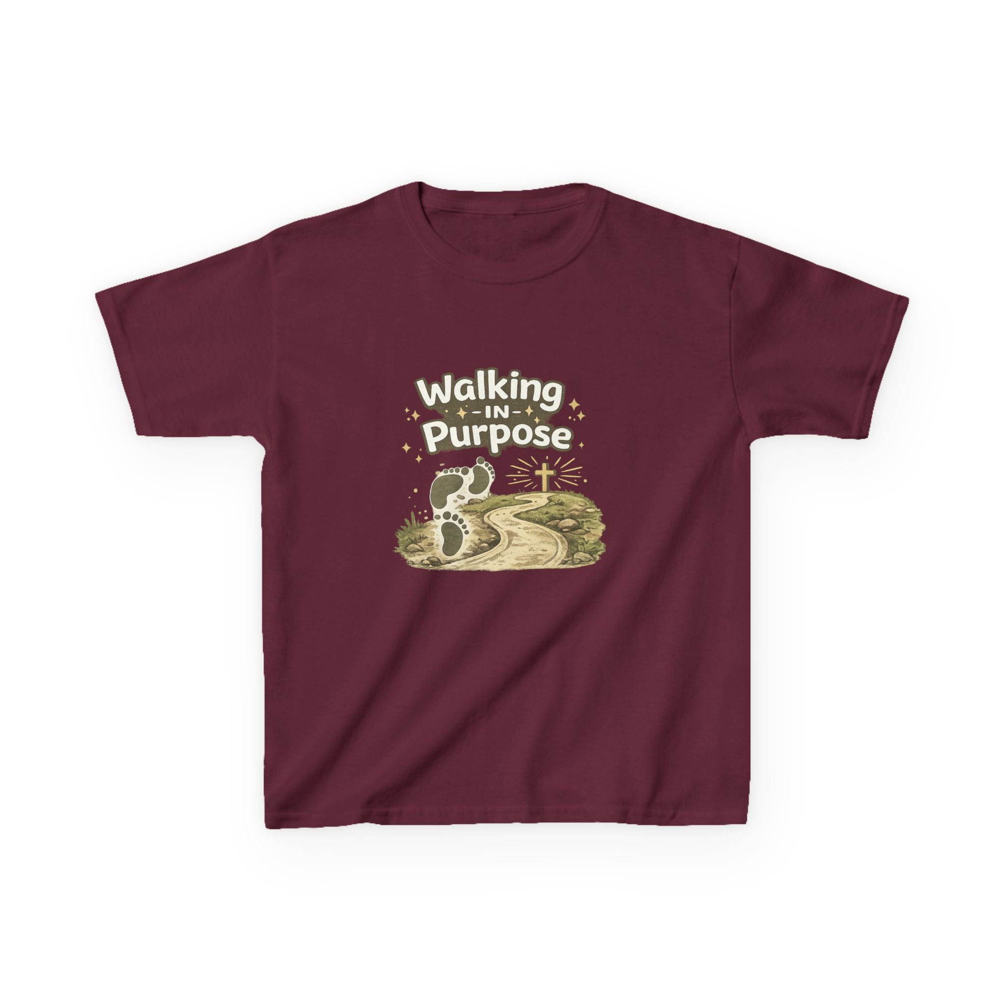 Kids Tee — "Walking in Purpose" Inspirational Christian Kids T-Shirt