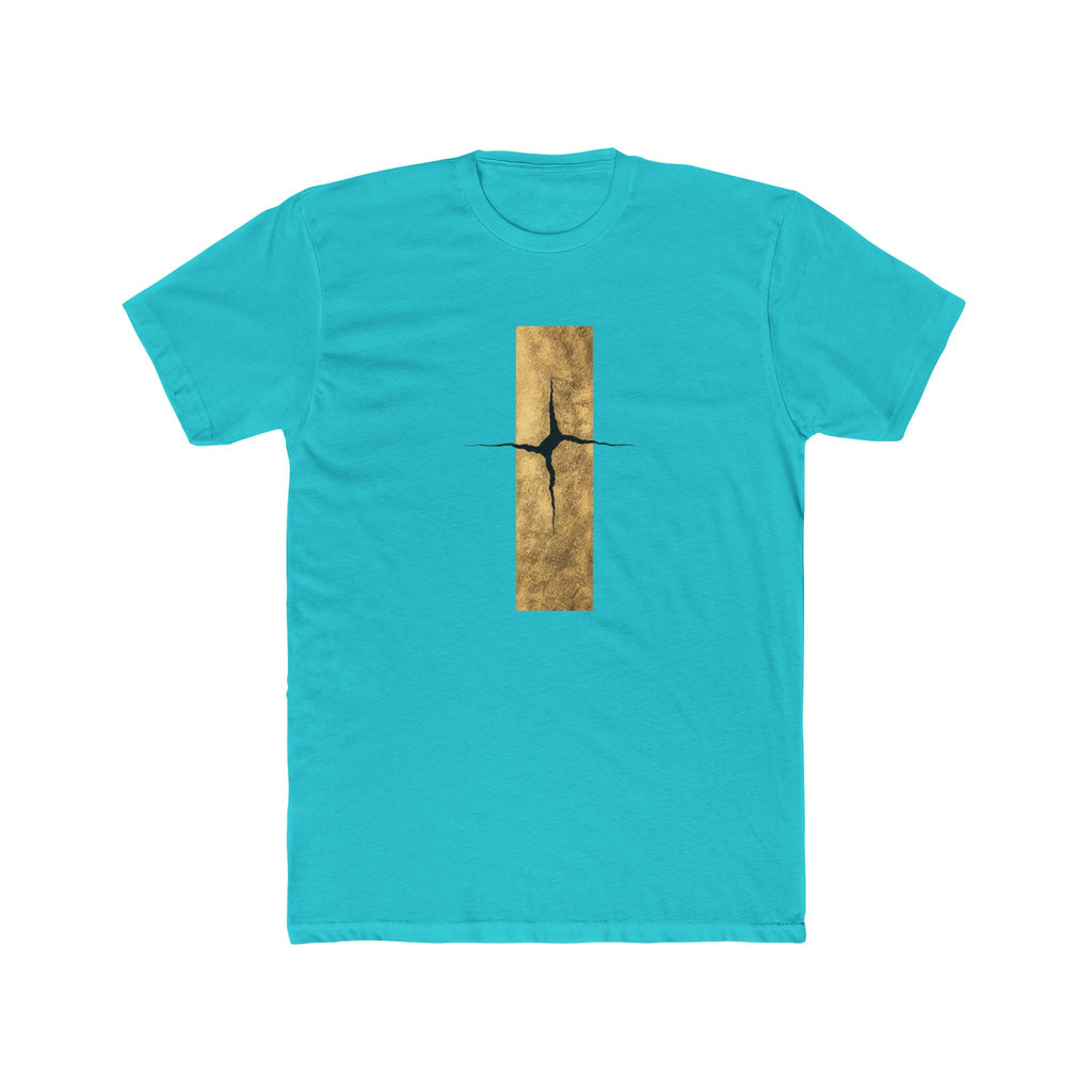 Cracked Gold Bar Tee | Minimal Abstract Vertical Design