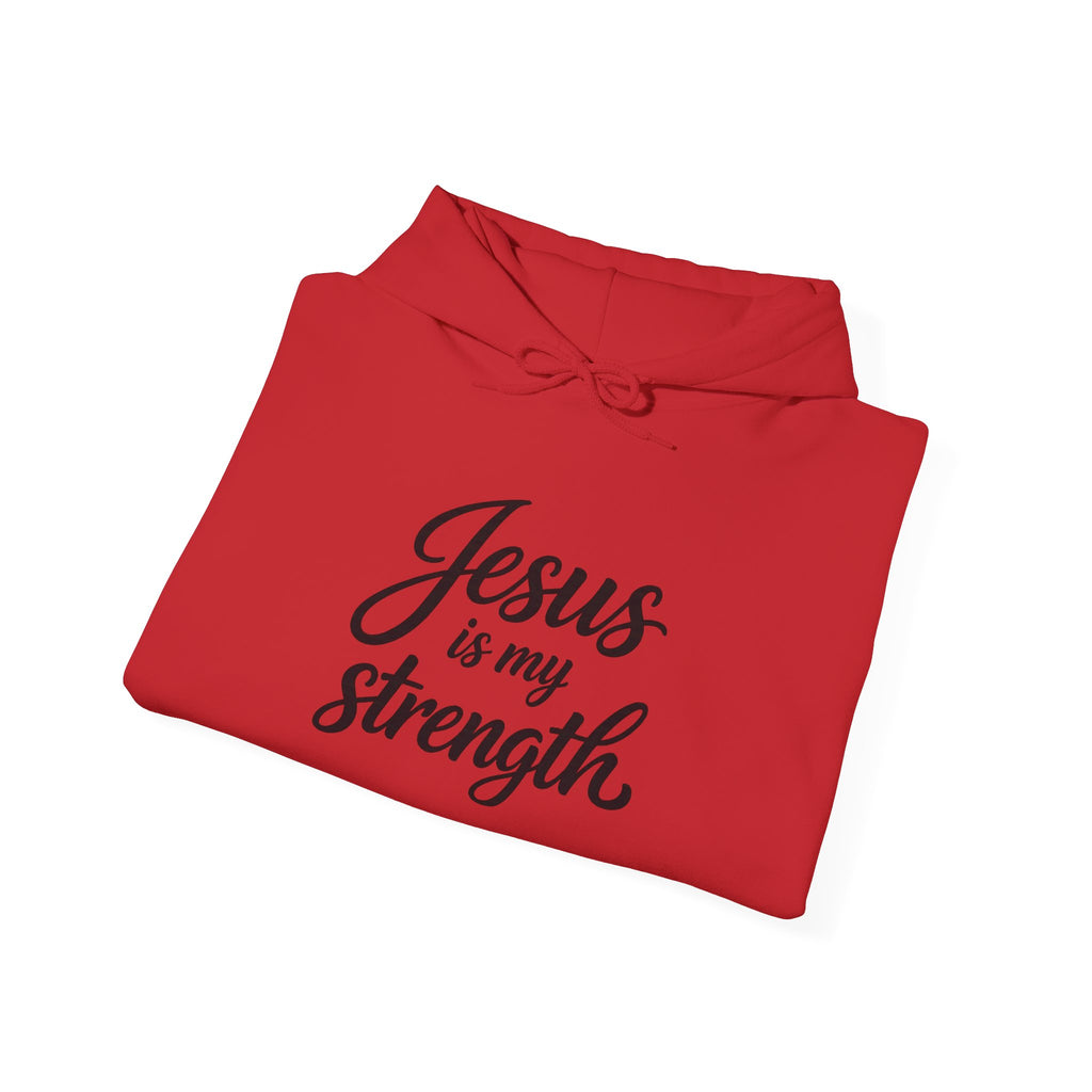 Womens "Jesus is My Strength" Heavy Blend™ Hooded Sweatshirt