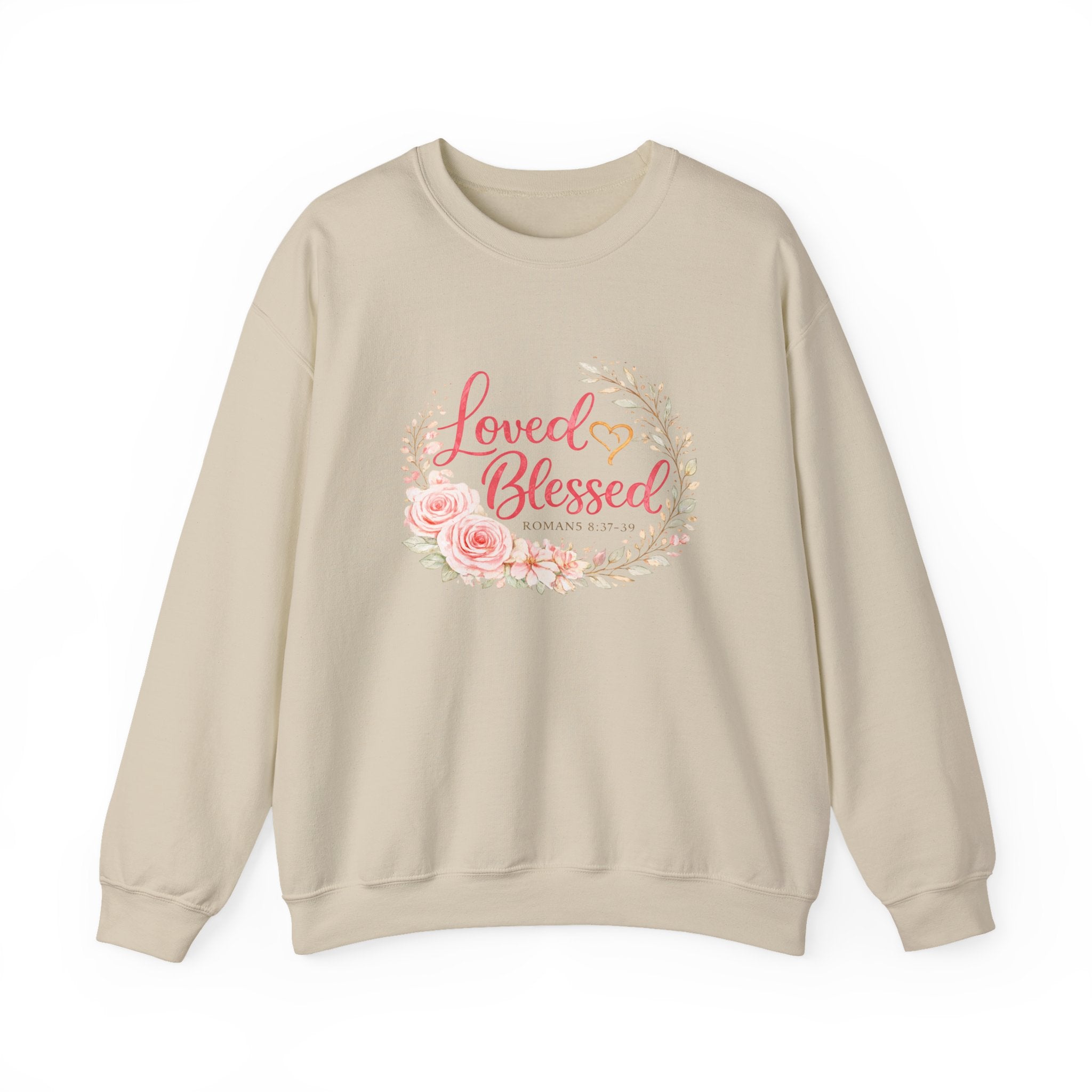 Womens Loved & Blessed Floral Crewneck Sweatshirt