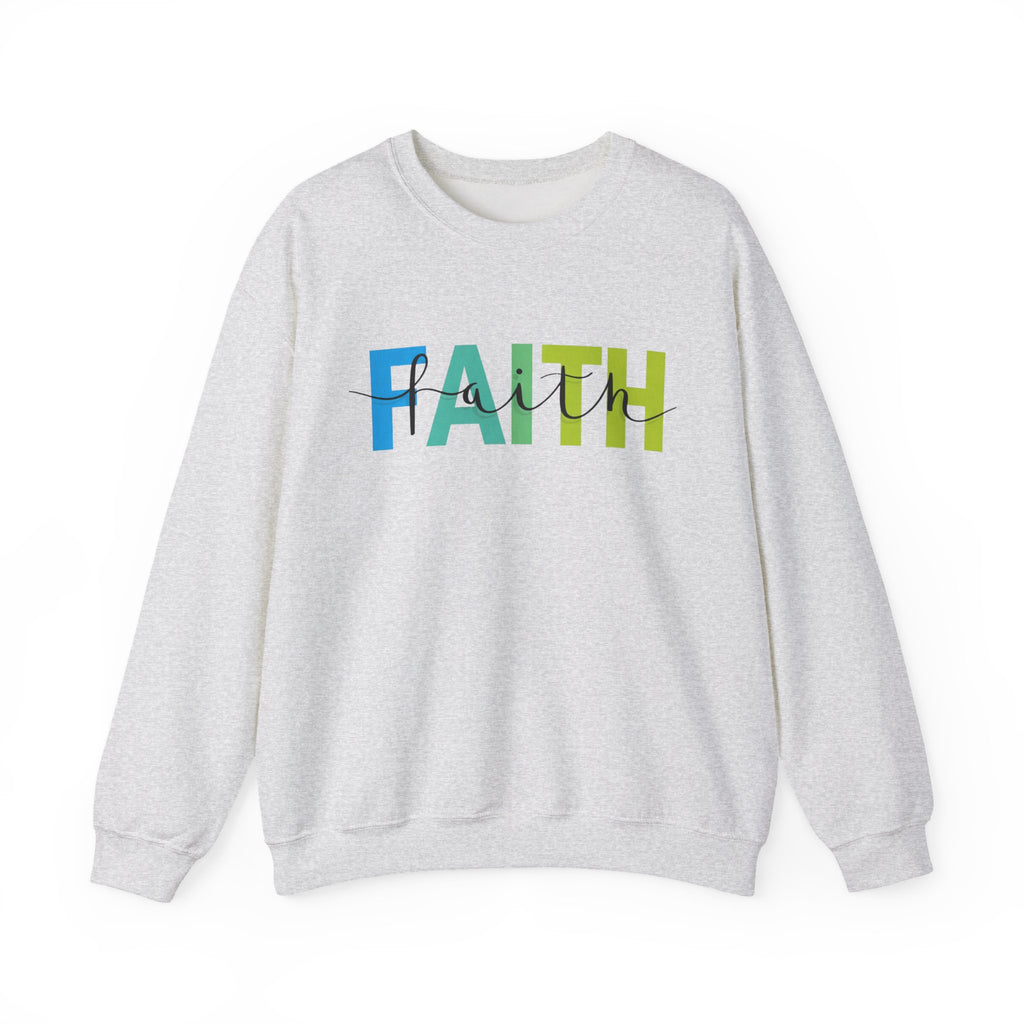 Faith Colorblock Crewneck Sweatshirt — Inspirational Christian Pullover