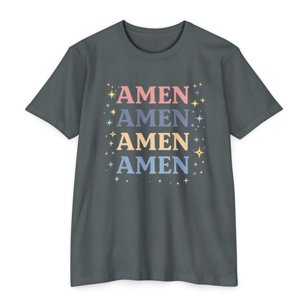 Amen Stack Retro Graphic T-Shirt — Colorful Faith Tee