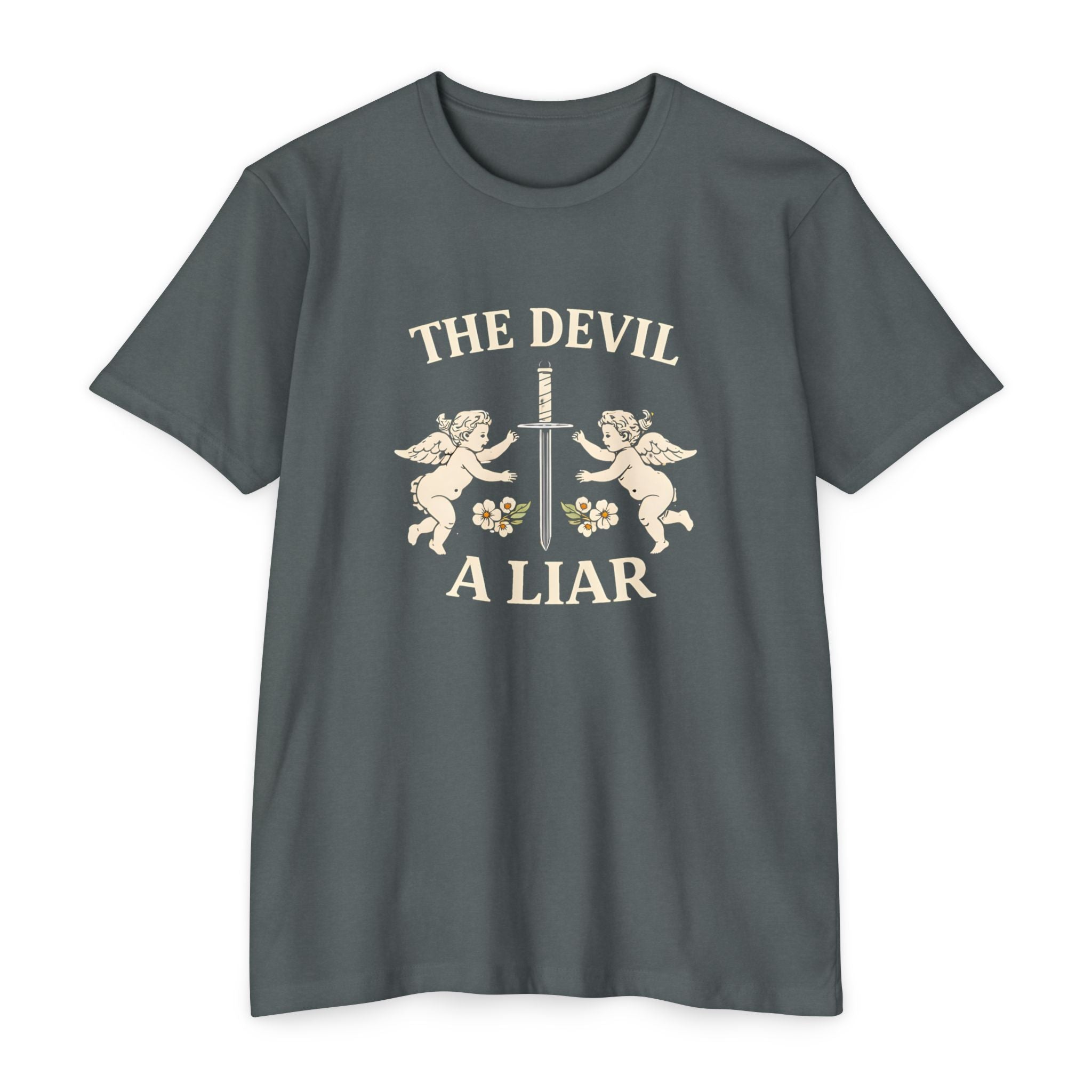 The Devil A Liar T-Shirt — Vintage Angel Sword Graphic Tee