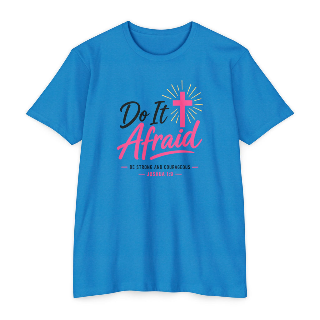 Womens "Do It Afraid" Cross T-Shirt | Inspirational Christian Faith Shirt