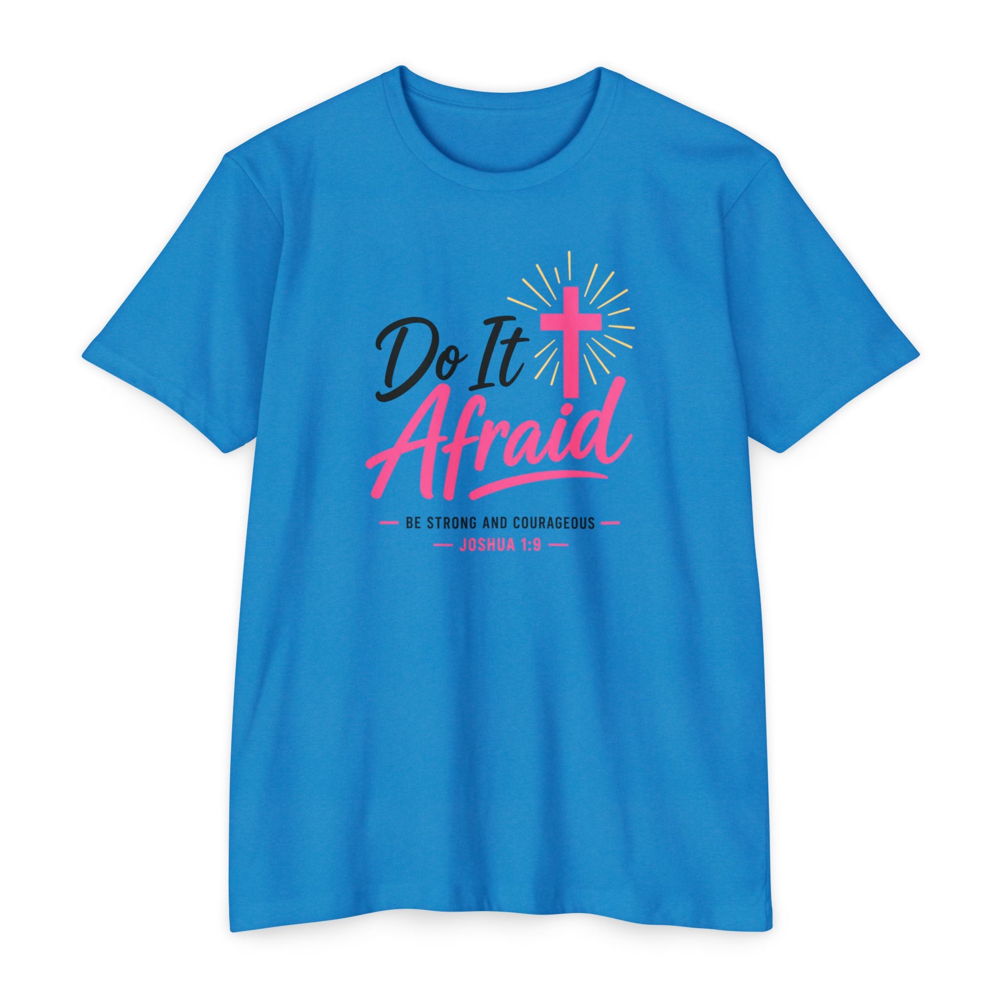 Womens "Do It Afraid" Cross T-Shirt | Inspirational Christian Faith Shirt