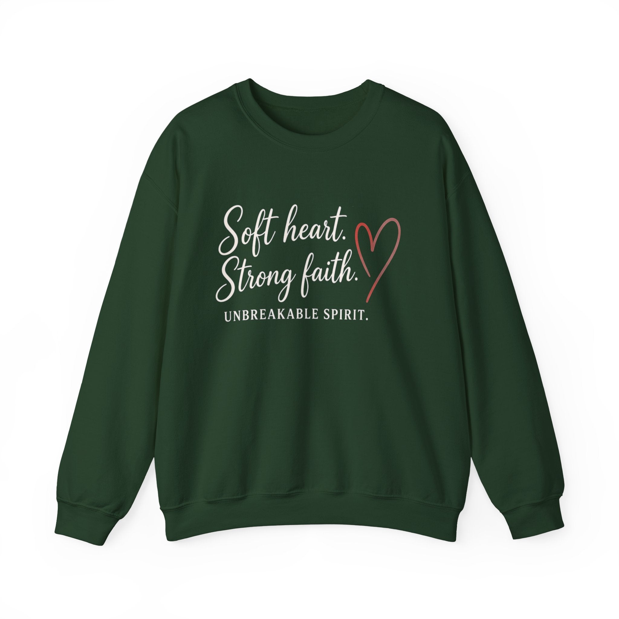 Womens Crewneck Sweatshirt "Soft Heart. Strong Faith."