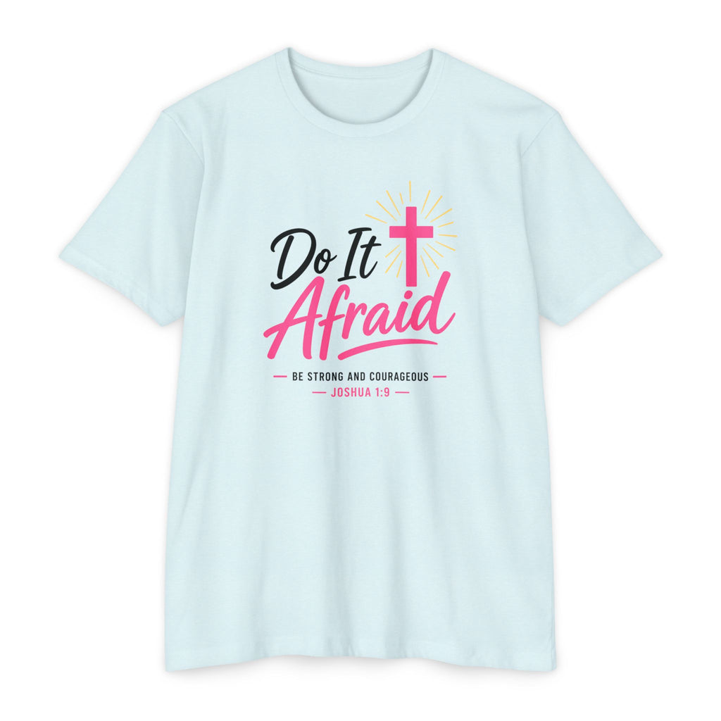 Womens "Do It Afraid" Cross T-Shirt | Inspirational Christian Faith Shirt