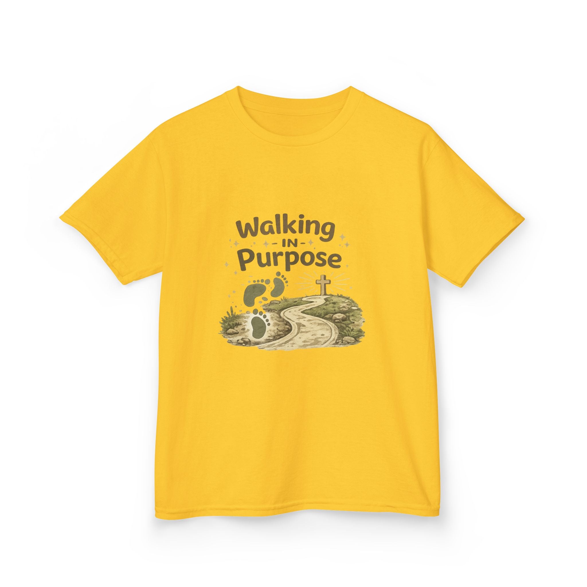 Kids Tee — "Walking in Purpose" Inspirational Christian Kids T-Shirt