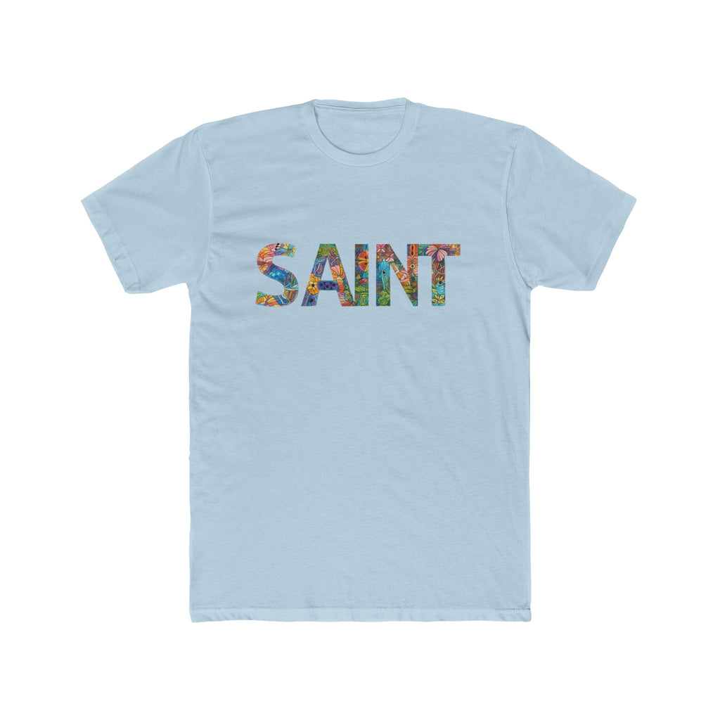SAINT floral letters T-Shirt | Botanical Typography Tee