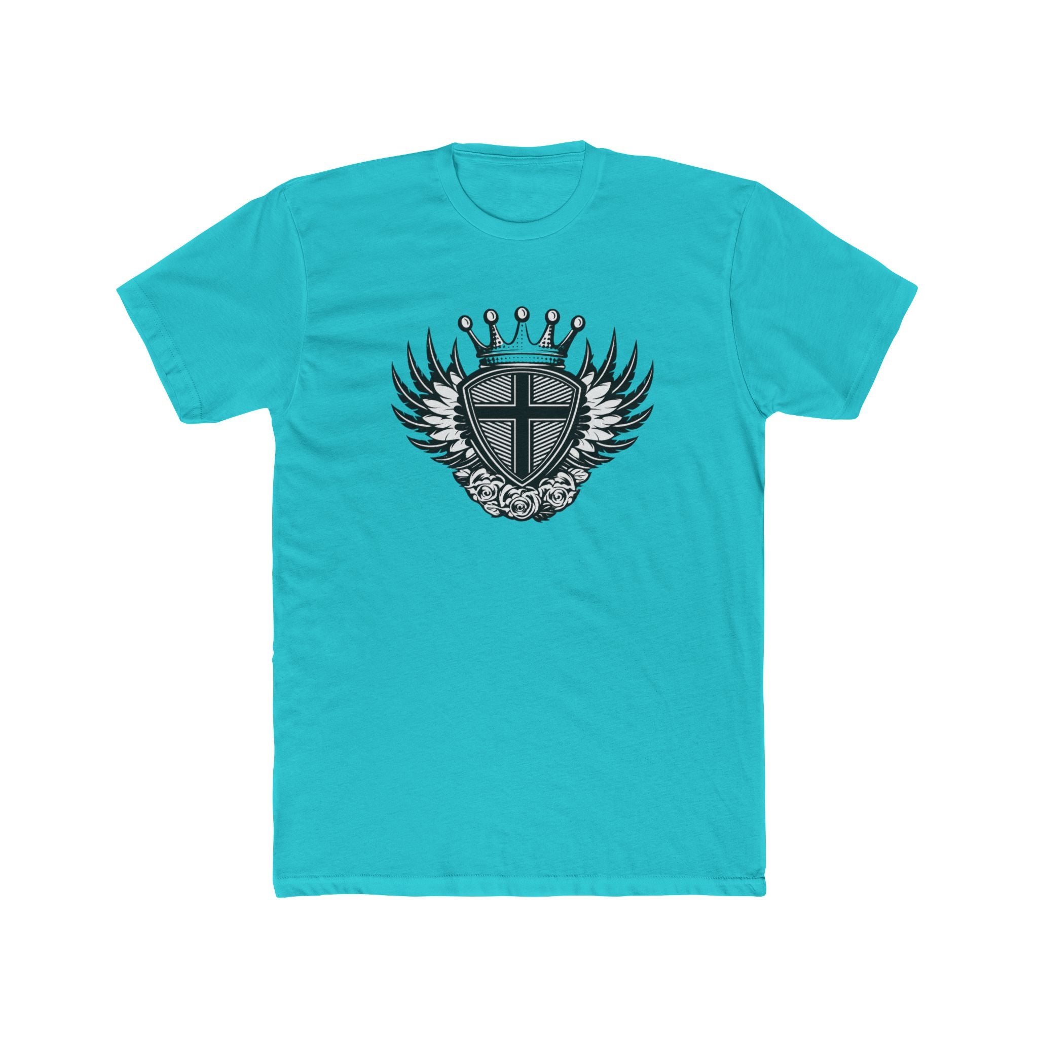 Crowned Winged Shield Tee | Rose Emblem Crest T-Shirt