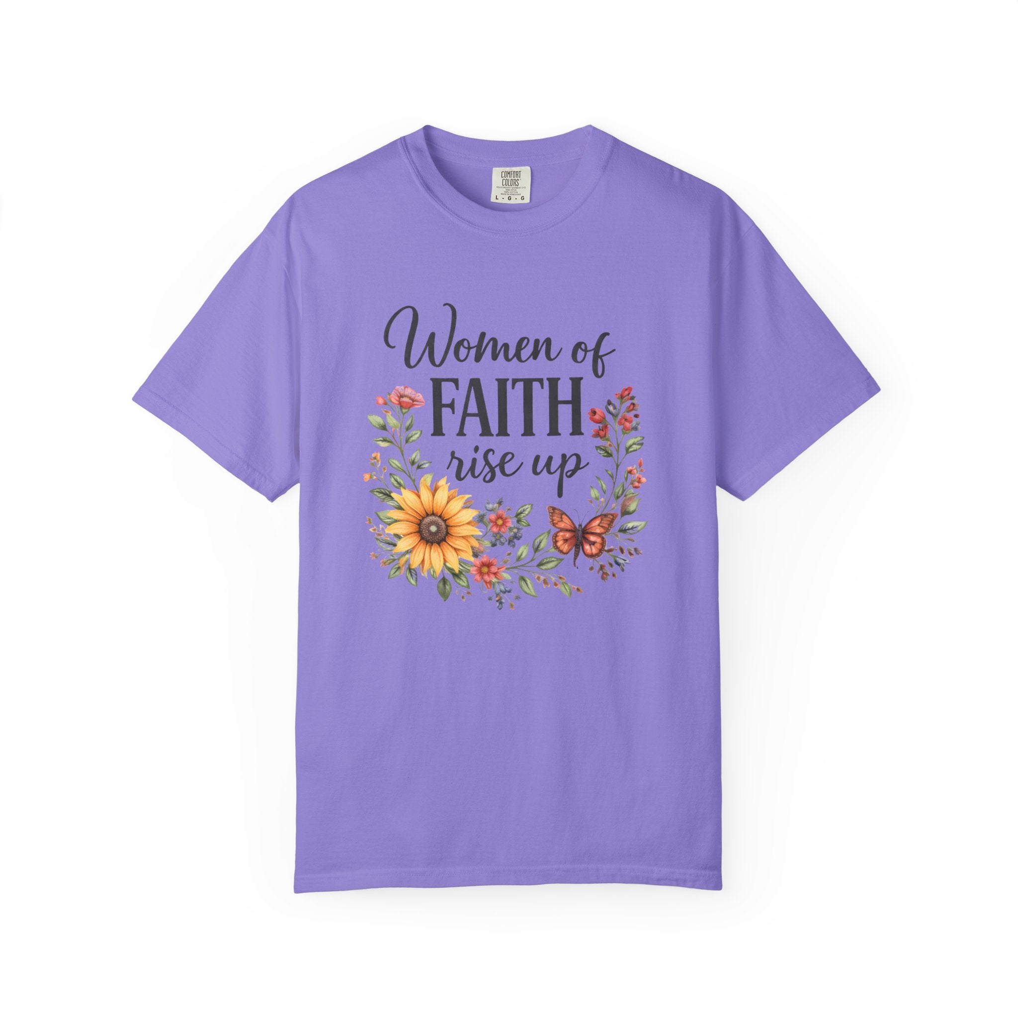 Women of Faith Rise Up T-Shirt — Floral Christian Inspirational Tee