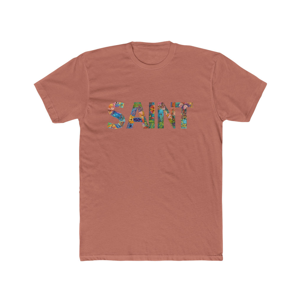SAINT floral letters T-Shirt | Botanical Typography Tee