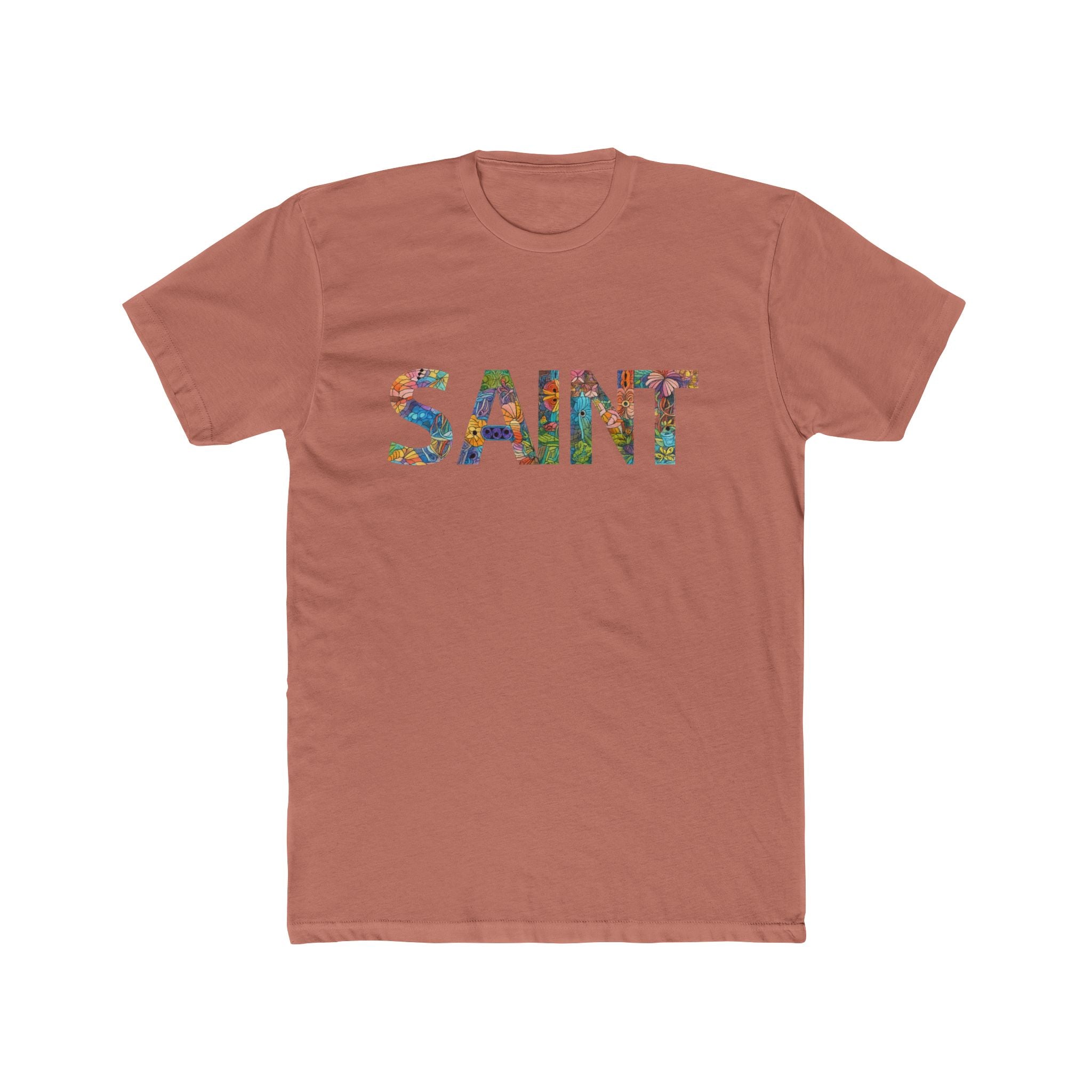 SAINT floral letters T-Shirt | Botanical Typography Tee