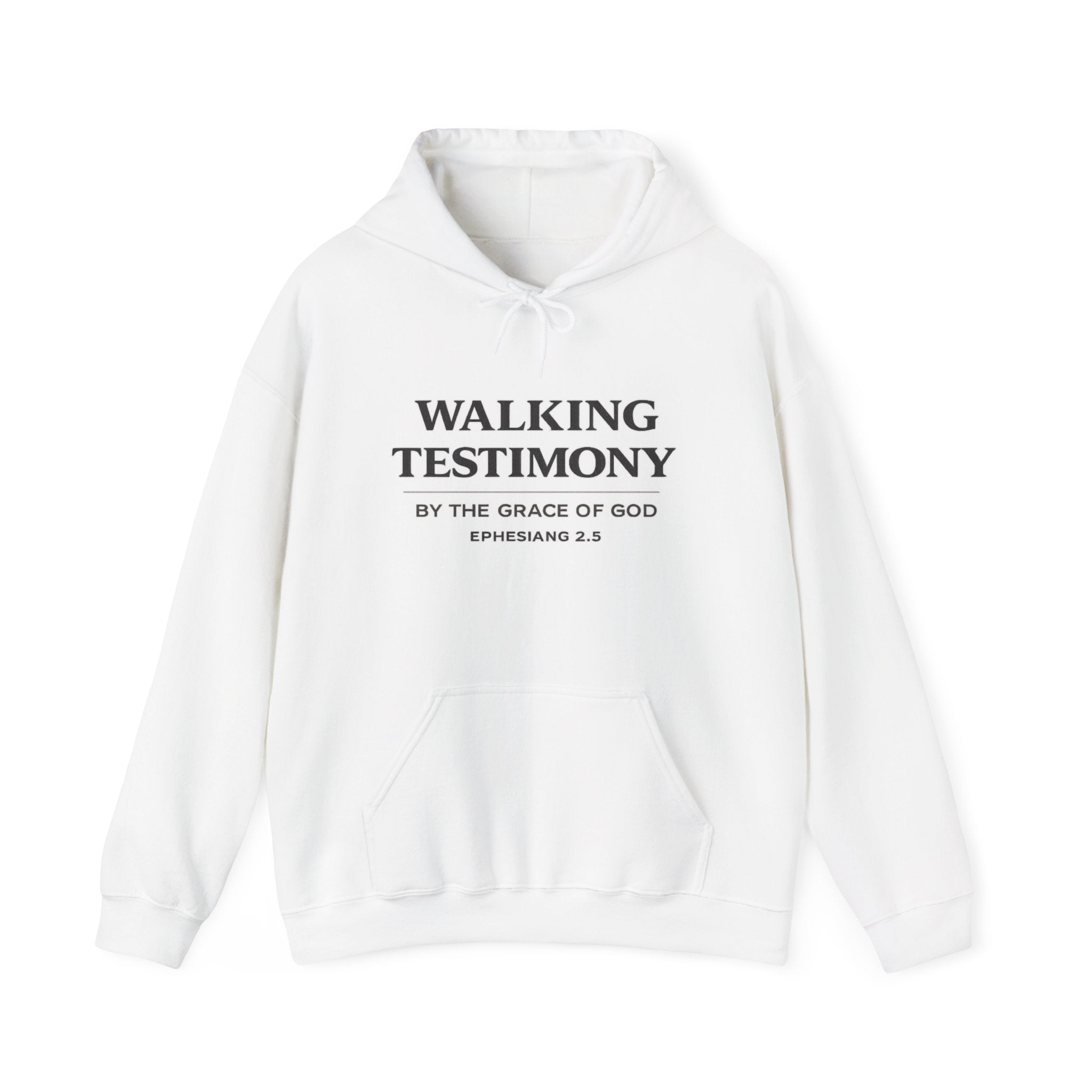 Mens Walking Testimony Hoodie - "By the Grace of God" Ephesians 2:8 Christian Pullover