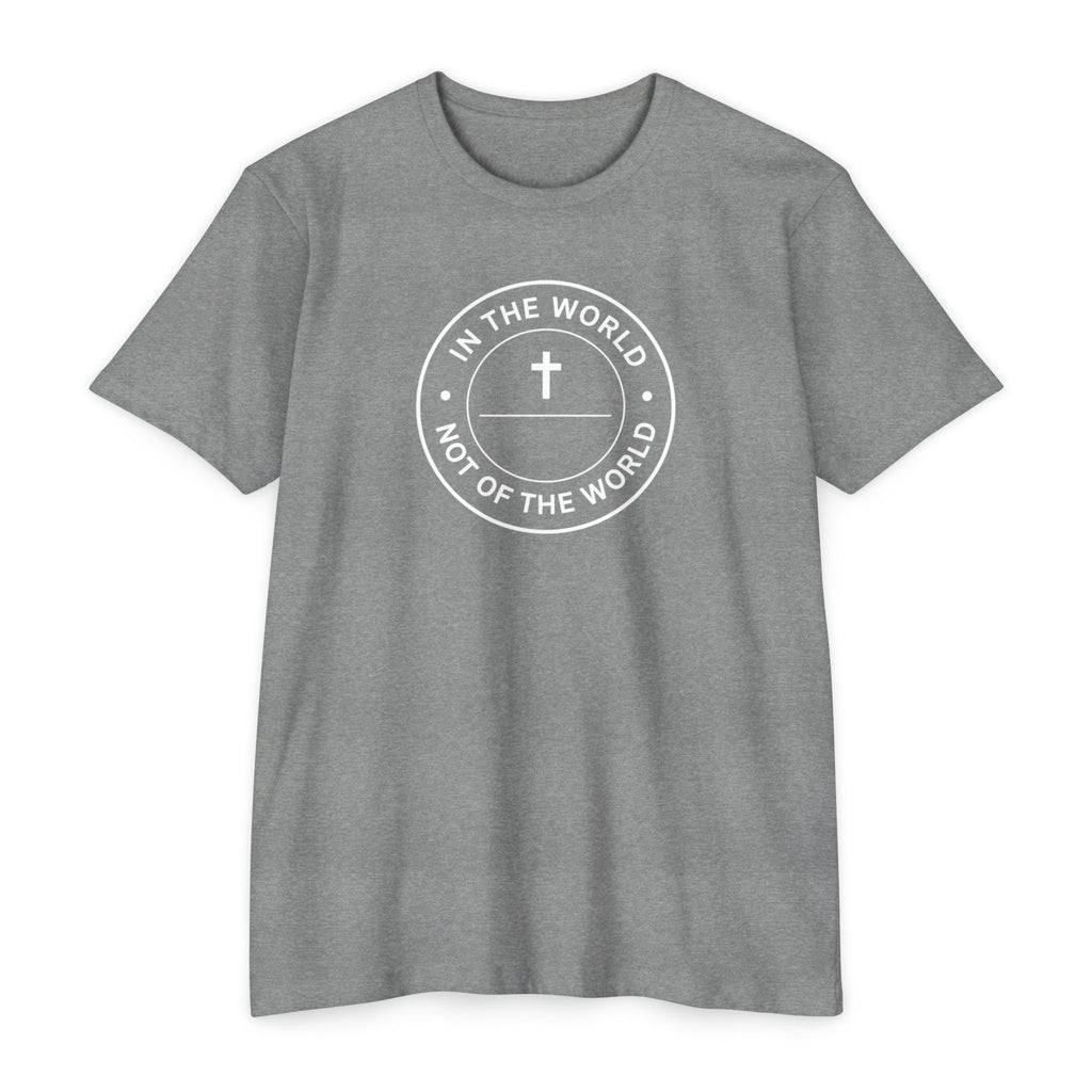 Womens "In The World Not Of The World" Christian Garment-Dyed T-shirt