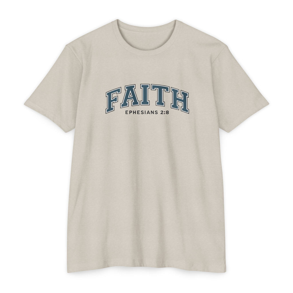 Womens Faith Graphic T-Shirt — Ephesians 2:8 Christian Tee