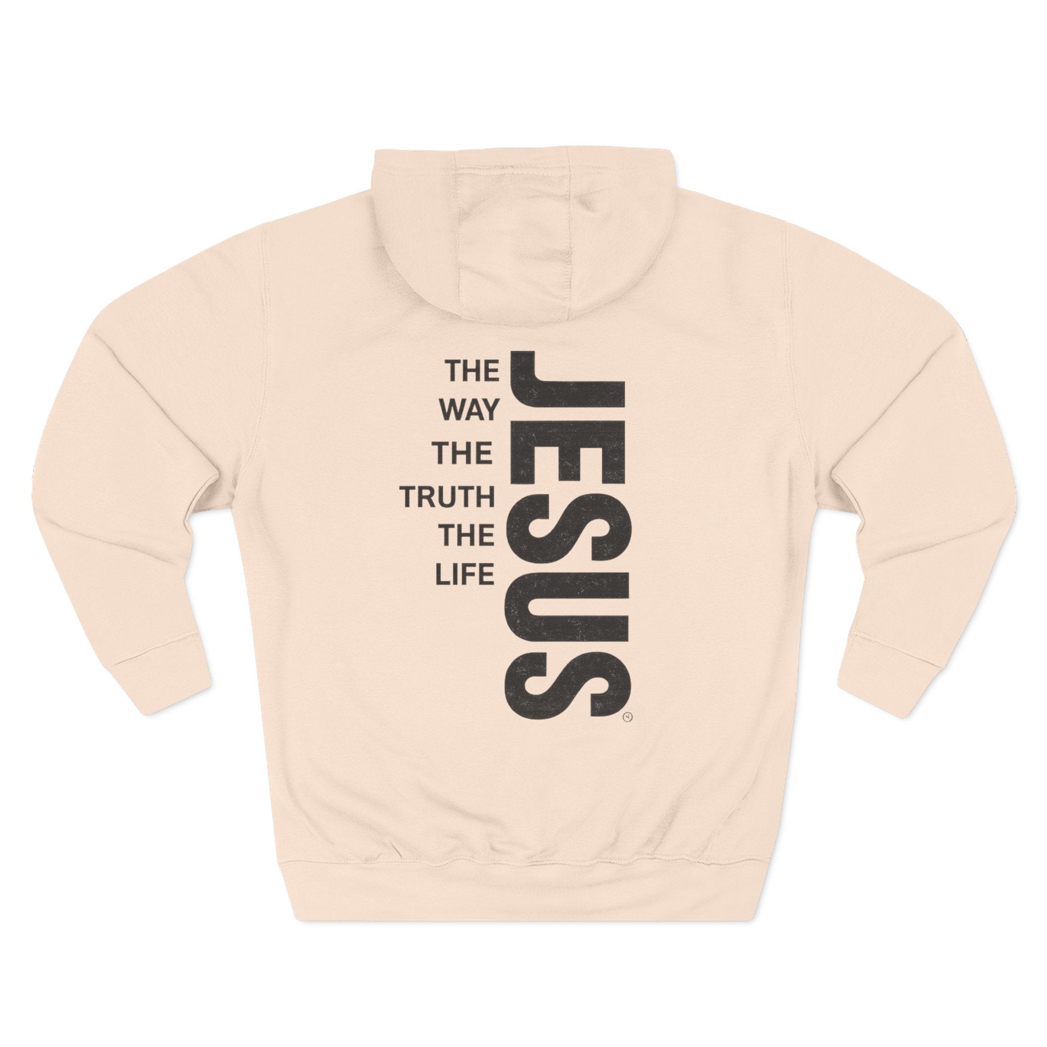 Jesus Vertical Text Hoodie — The Way The Truth The Life Christian Hoodie