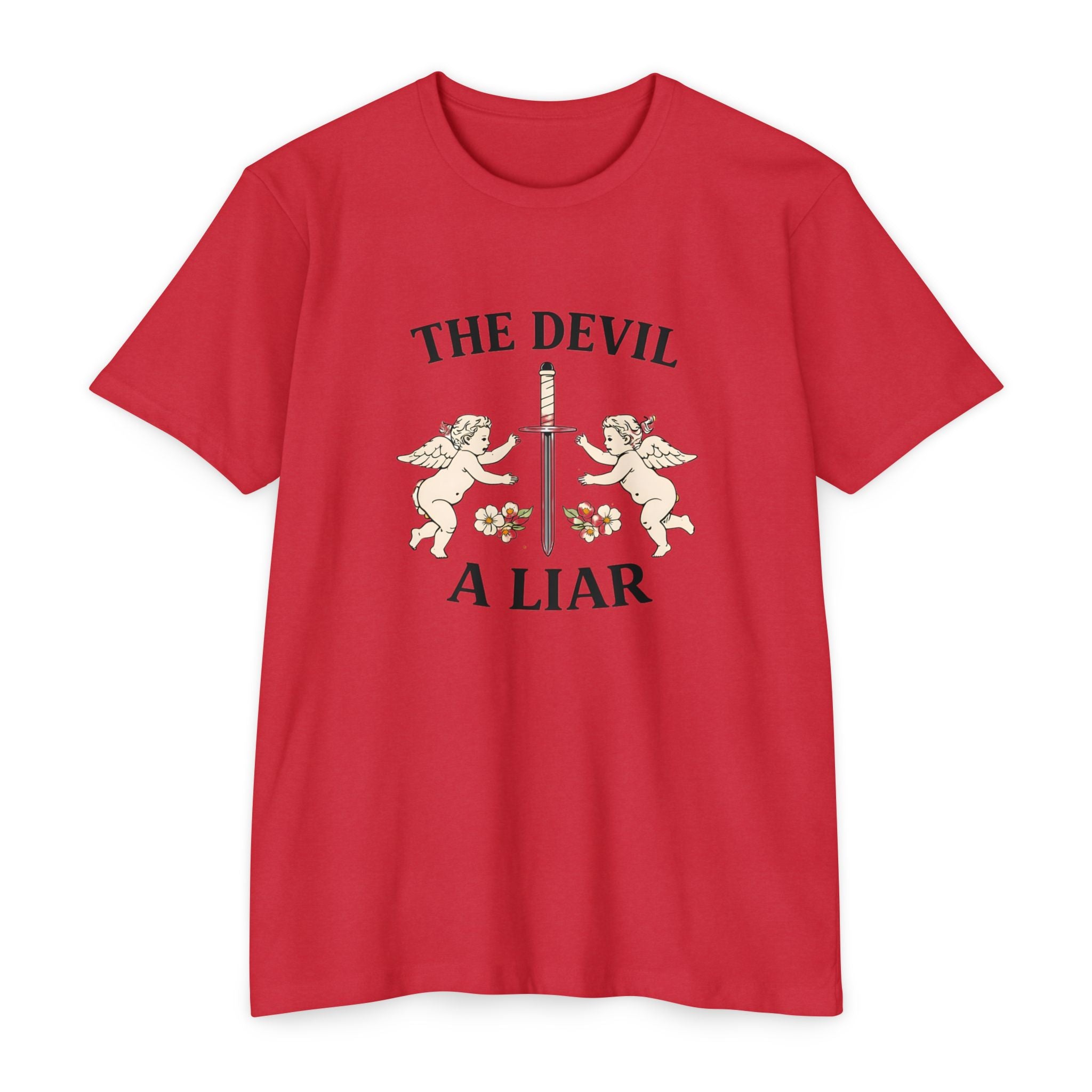 The Devil A Liar T-Shirt — Vintage Angel Sword Graphic Tee