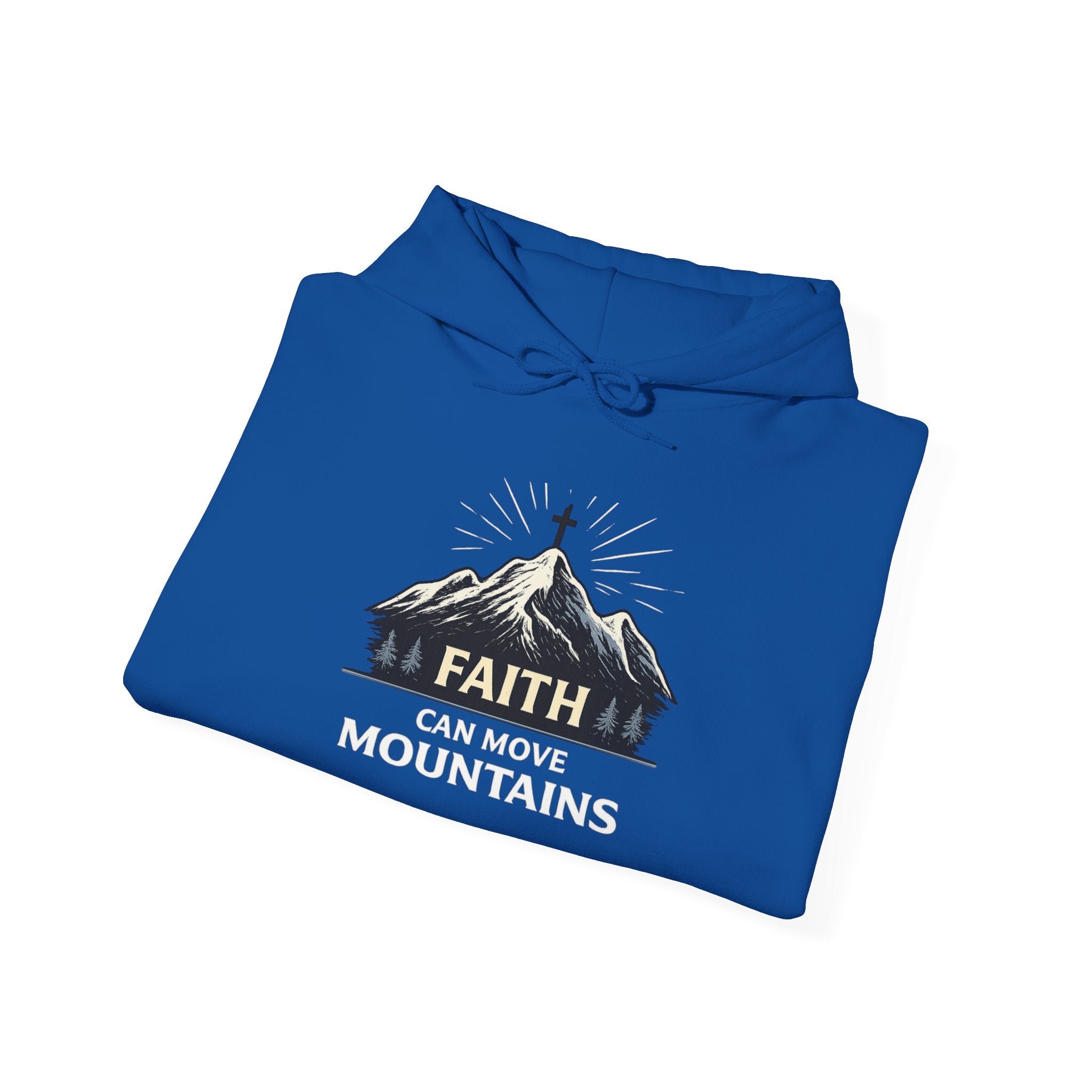 Mens Heavy Blend™ 'Faith Can Move Mountains" Hooded Sweatshirt
