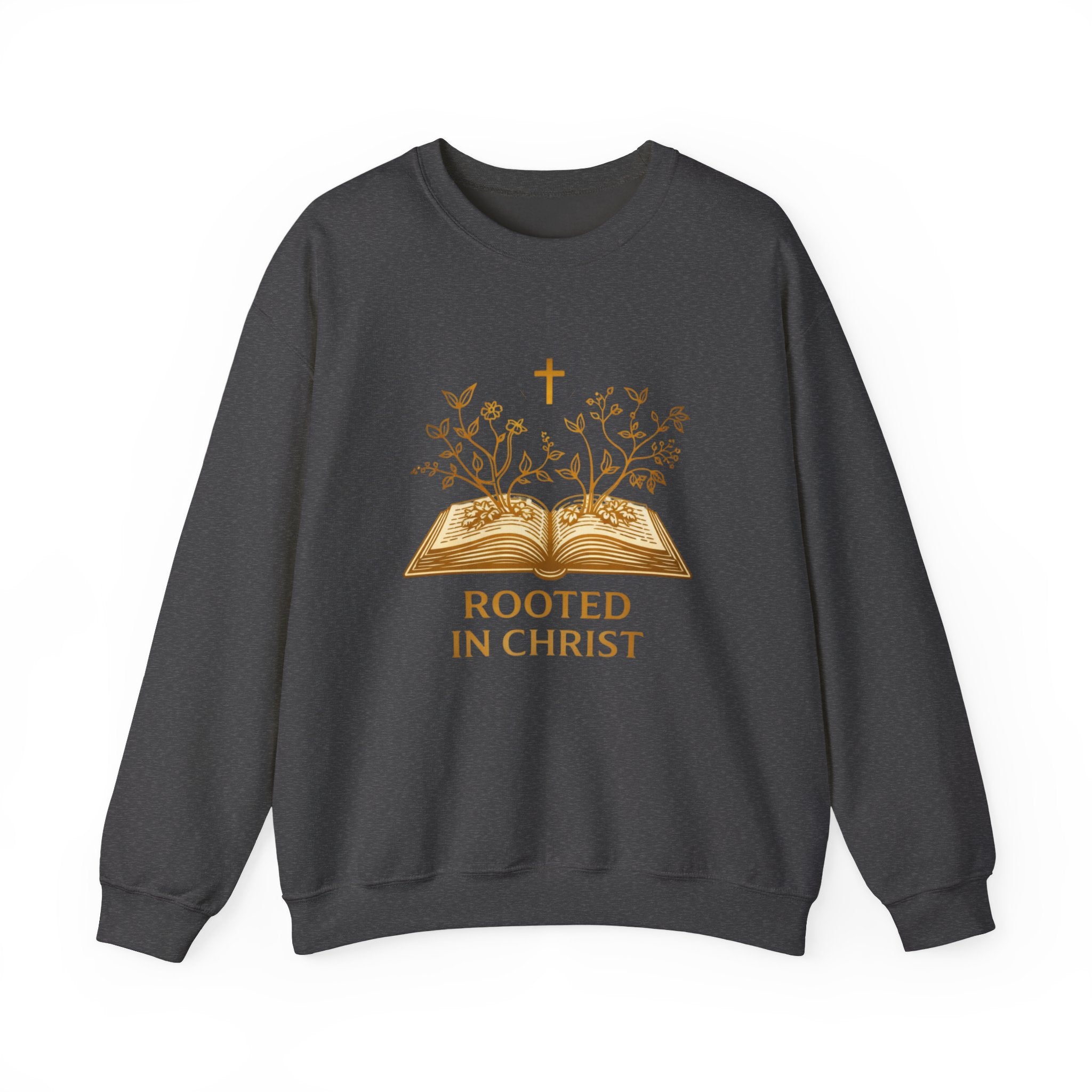 Womens Rooted in Christ Sweatshirt — Christian Faith Bible Graphic Crewneck