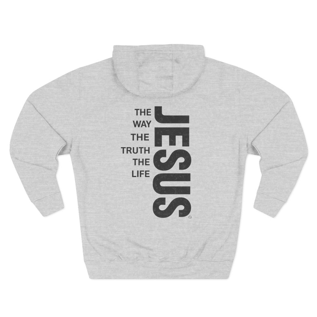 Jesus Vertical Text Hoodie — The Way The Truth The Life Christian Hoodie