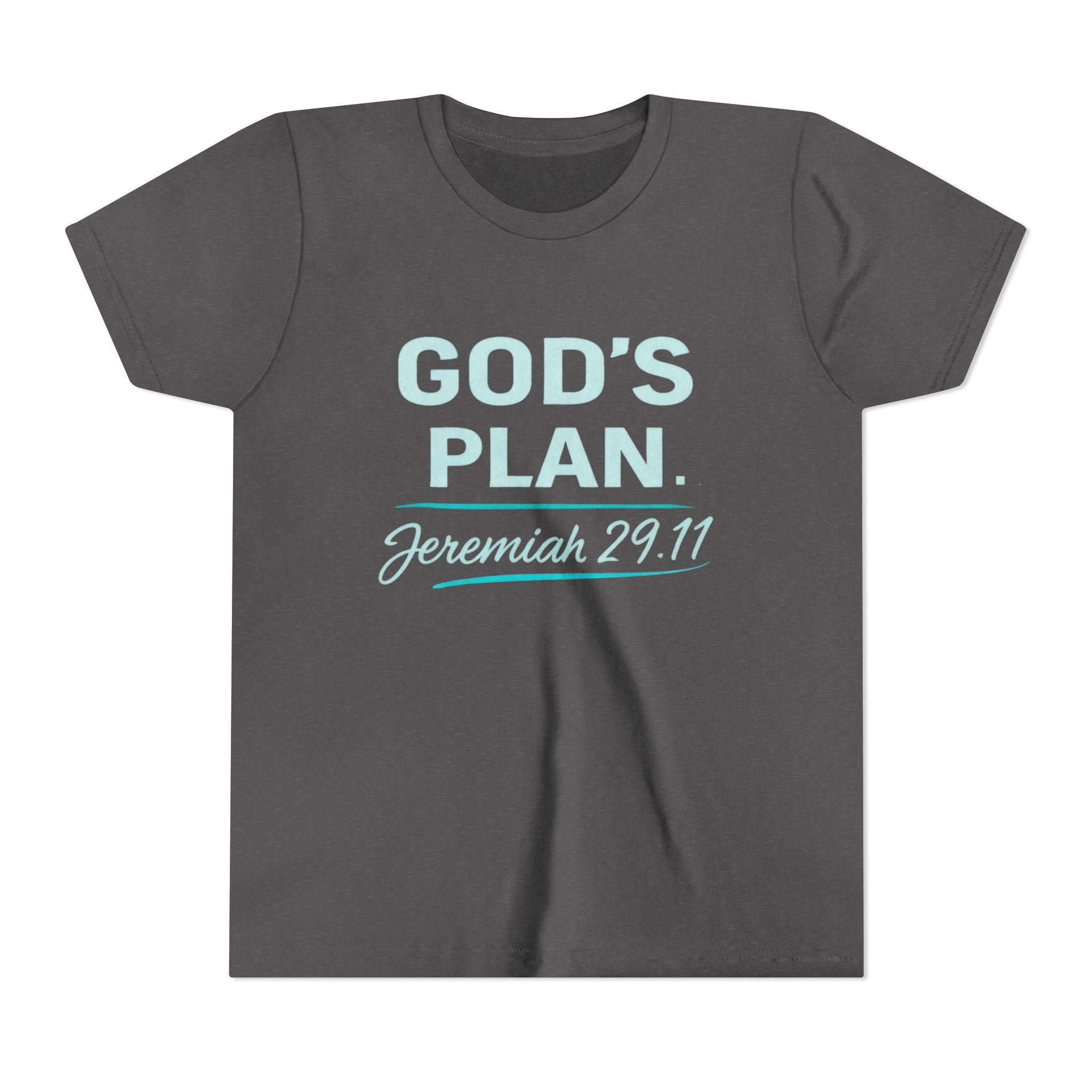 Youth Tee — "God's Plan" Jeremiah 29:11 Christian Faith Shirt