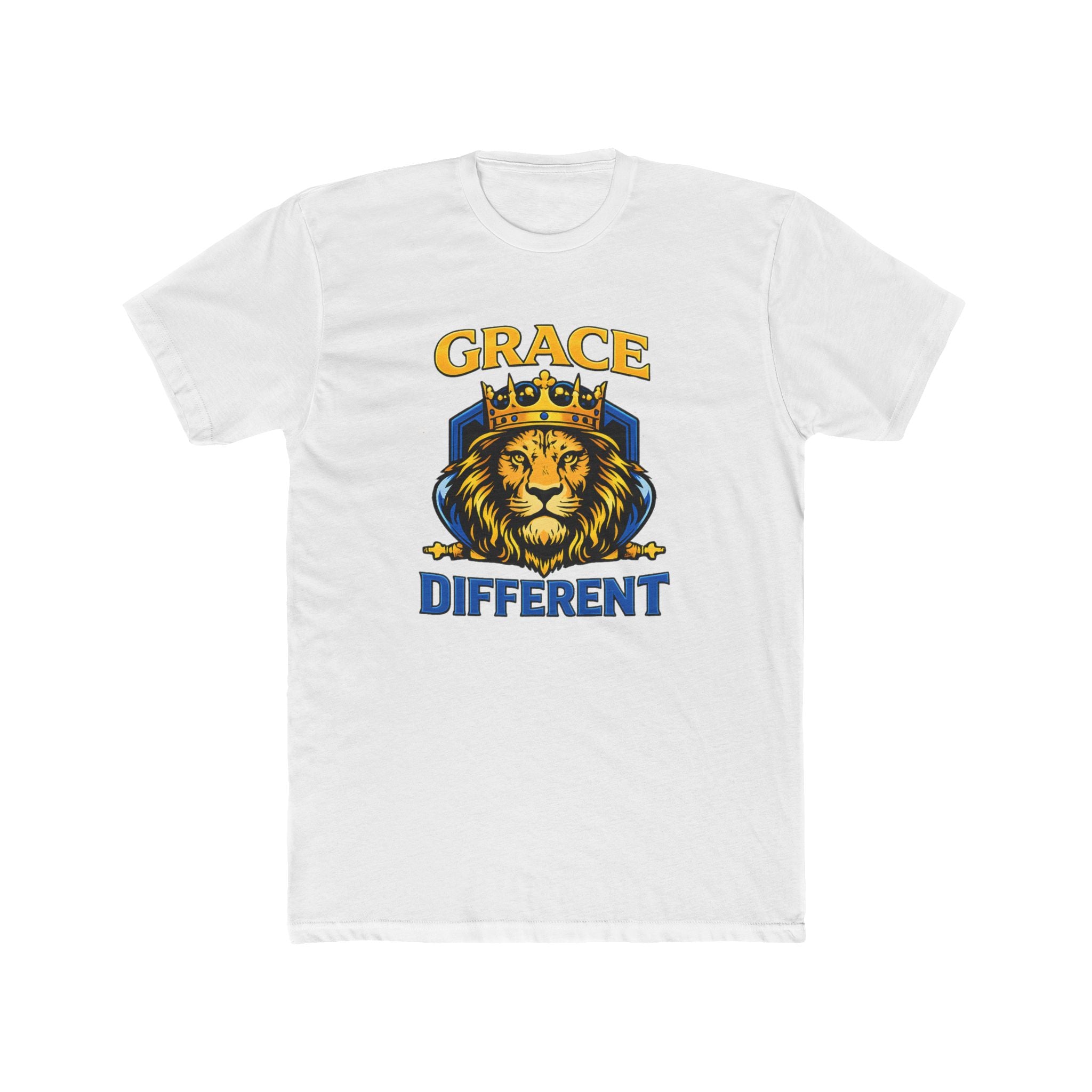 Grace Different Lion Graphic Tee — Crowned Lion Inspirational Christian Shirt