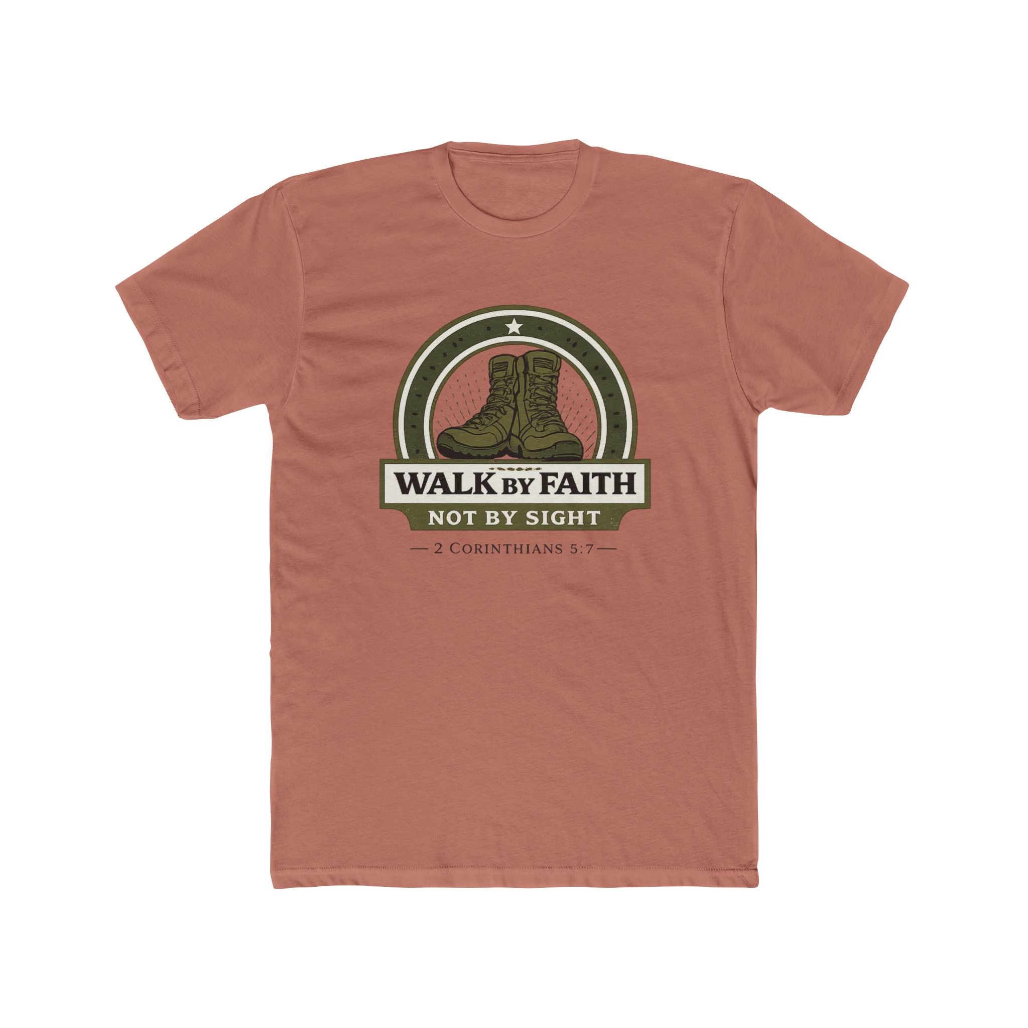 Walk By Faith boots graphic Tee | Christian scripture apparel, 2 Corinthians quote
