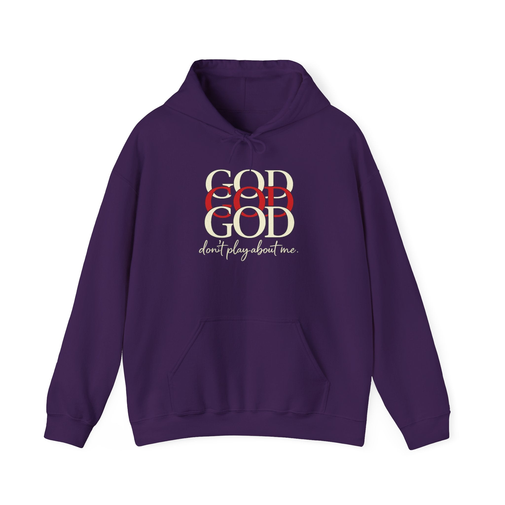 Mens God Repeated Script Hoodie — Faith Inspirational Pullover