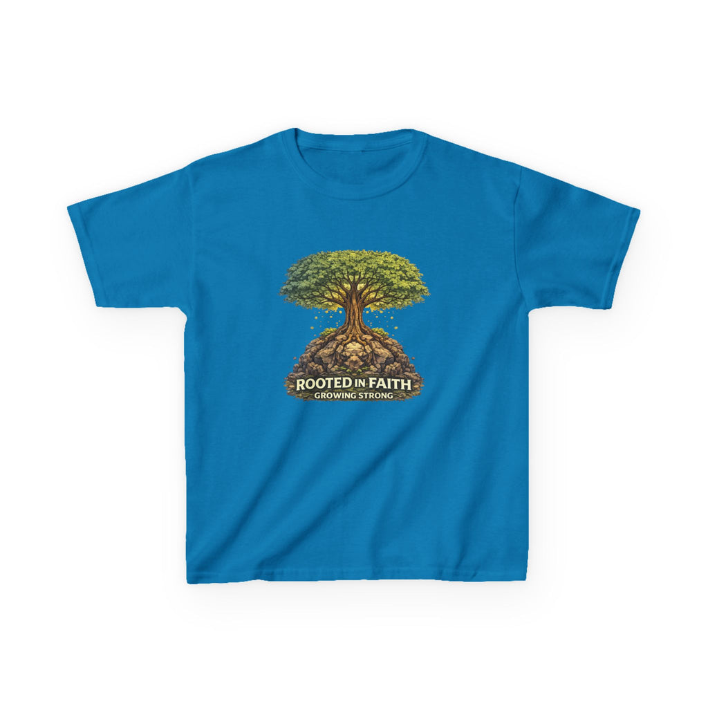 Kids Tee — 'Rooted in Faith' Tree Graphic