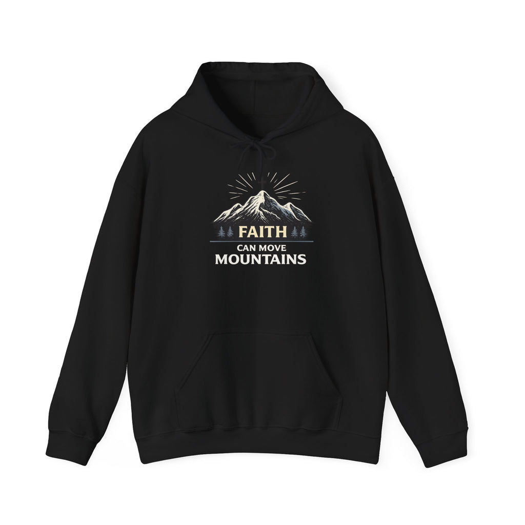 Mens Heavy Blend™ 'Faith Can Move Mountains" Hooded Sweatshirt