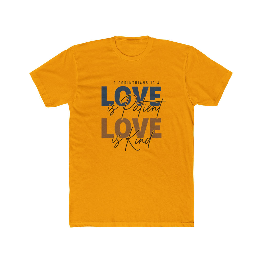 Mens Love Is Patient Love Is Kind Tee  Faith-Based Inspirational Christian T-Shirt