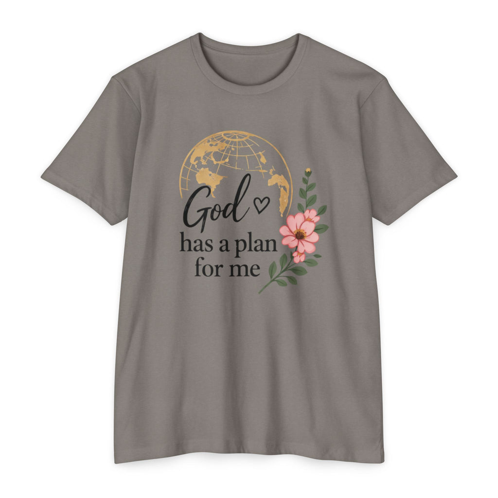 Inspirational Faith T-Shirt — "God Has a Plan for Me" Floral Tee