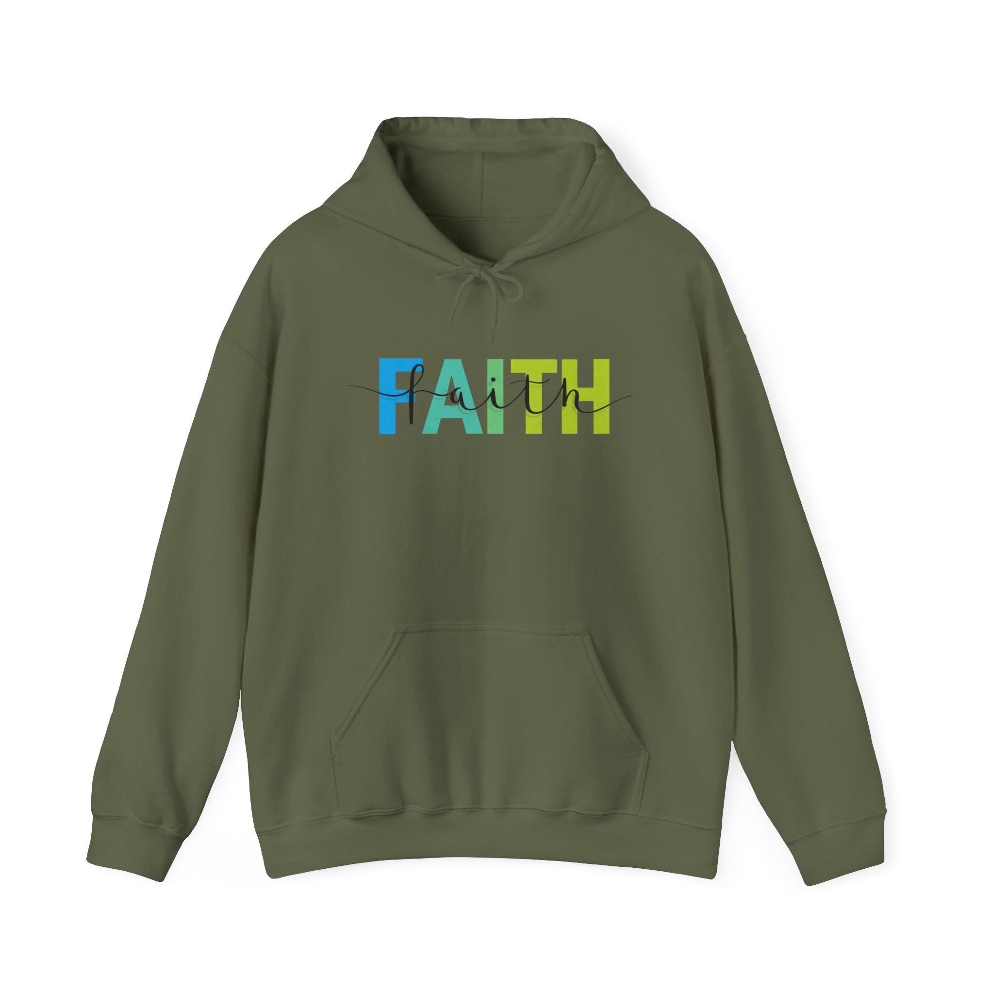 Faith Layered Graphic Hoodie — Inspiring Christian Faith Sweatshirt