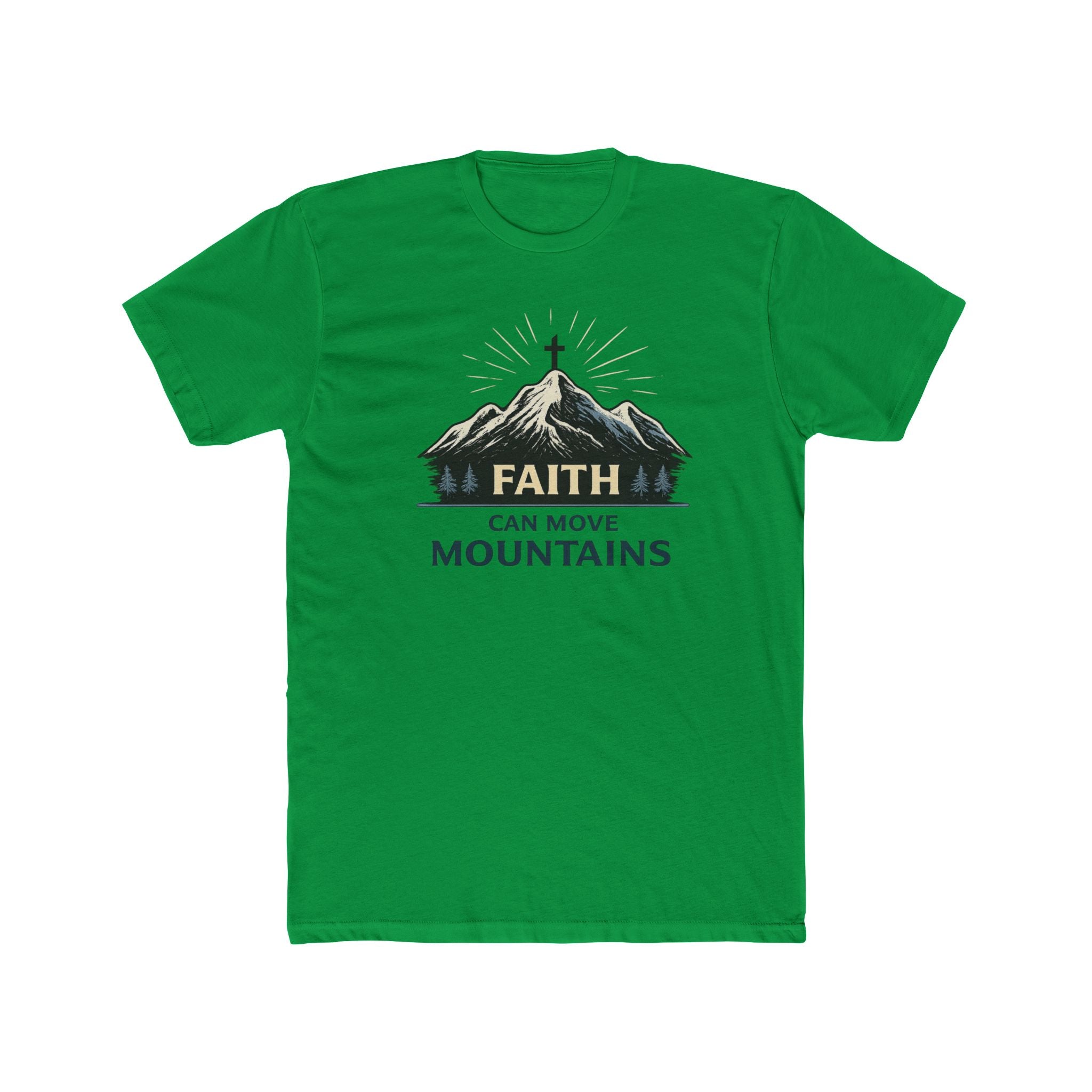 Faith Can Move Mountains T-Shirt | Christian Mountain Cross Tee