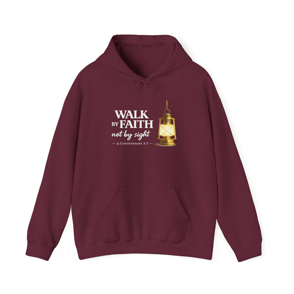 Womens Faith Lantern Hoodie  "Walk by Faith, not by sight" Christian Prayer Sweatshirt