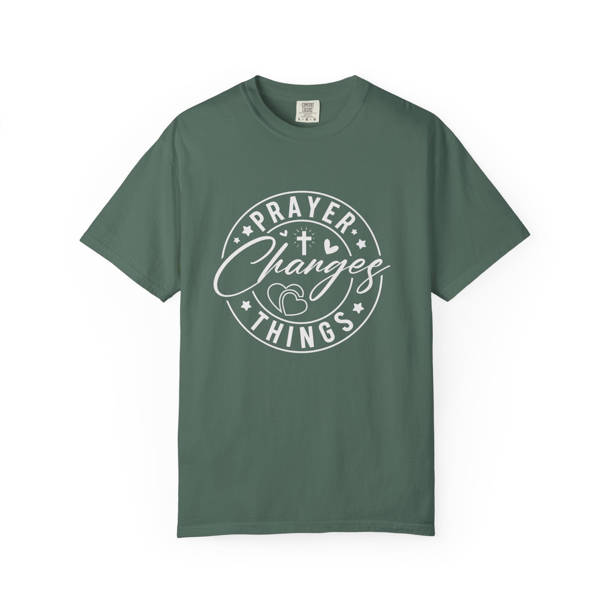 Prayer Changes Lives T-Shirt — Subtle Embossed Faith Graphic