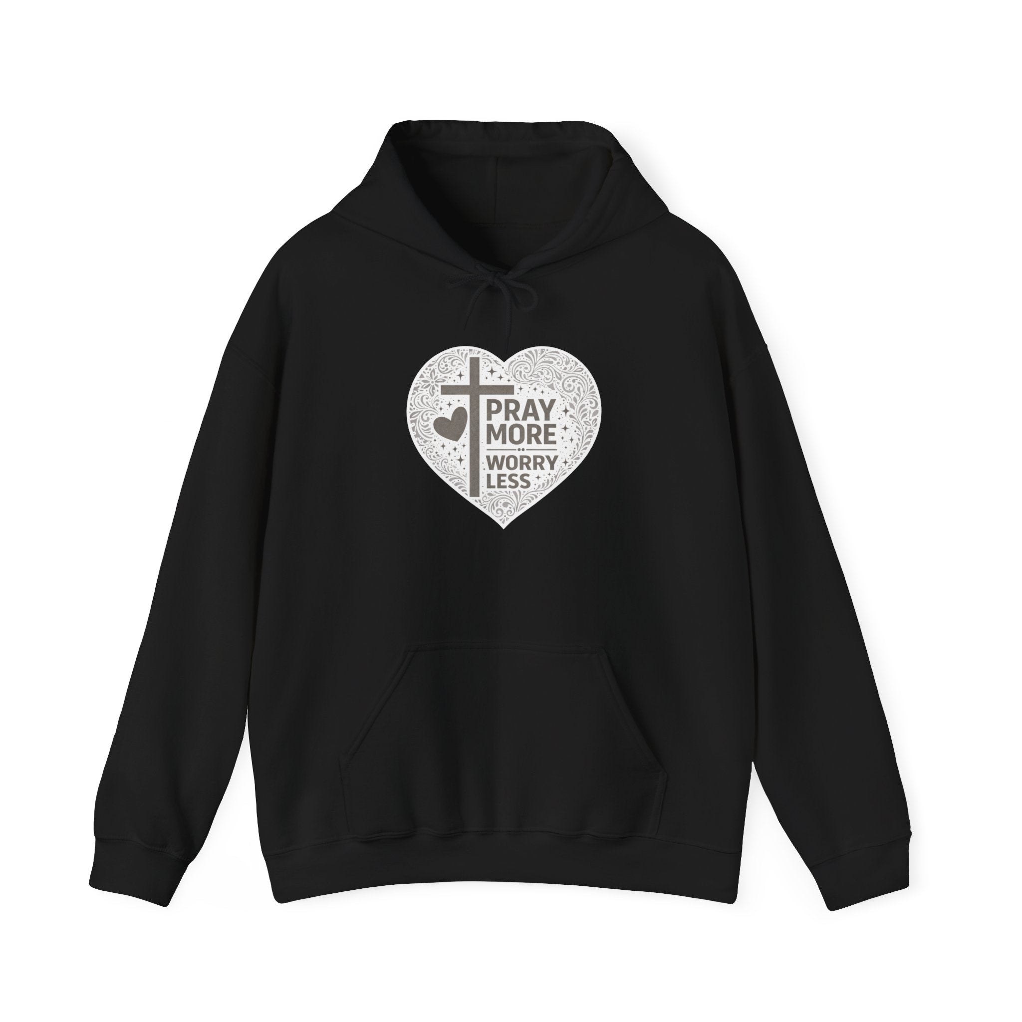 Womens "Pray More Worry Less" Heavy Blend™ Hooded Sweatshirt