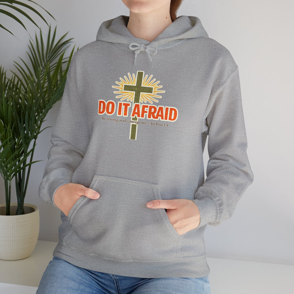 Mens Do It Afraid Cross Hoodie — Christian Encouragement Pullover