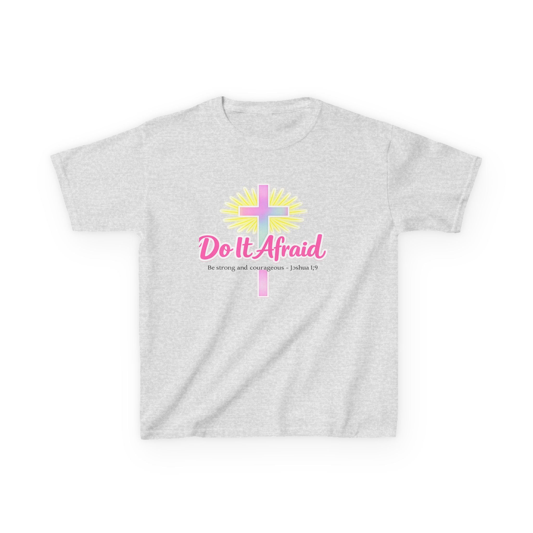 Girls Tshirt "Do It Afraid" Cross Christian Shirt
