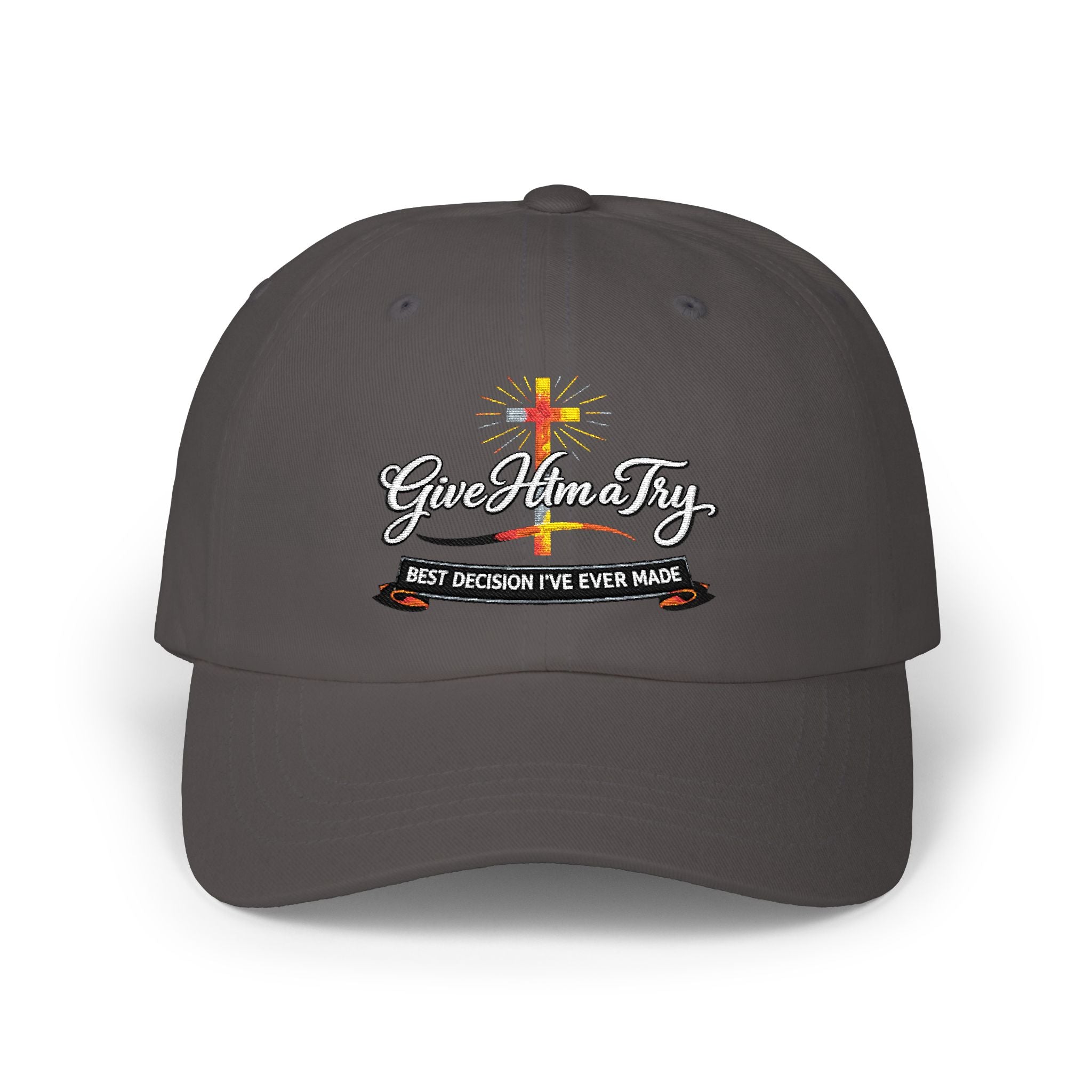Classic Dad Cap  'God Mom Dad' Cross Embroidered Hat