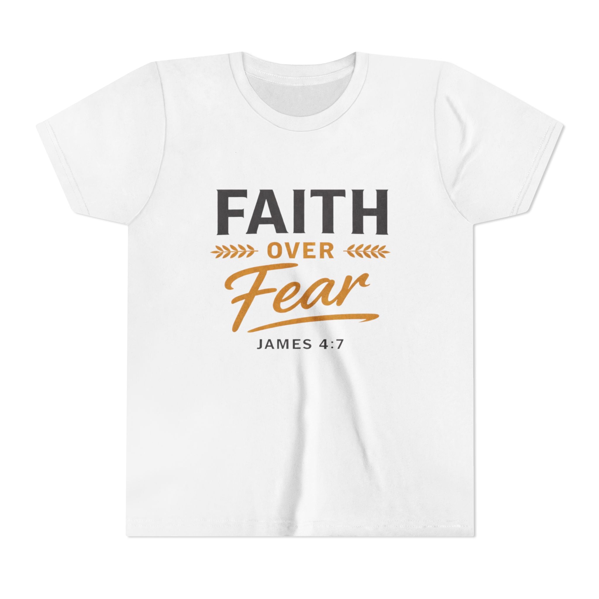 Faith Over Fear Youth Tee | James 4:7 Christian Kids Shirt