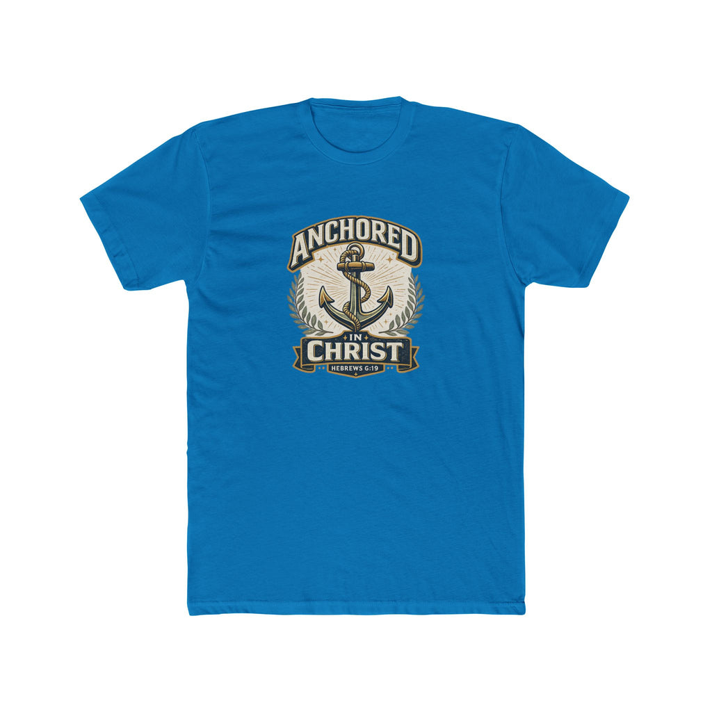 Mens Anchored In Christ Christian T-shirt Faith Inspired| Wearing your Faith