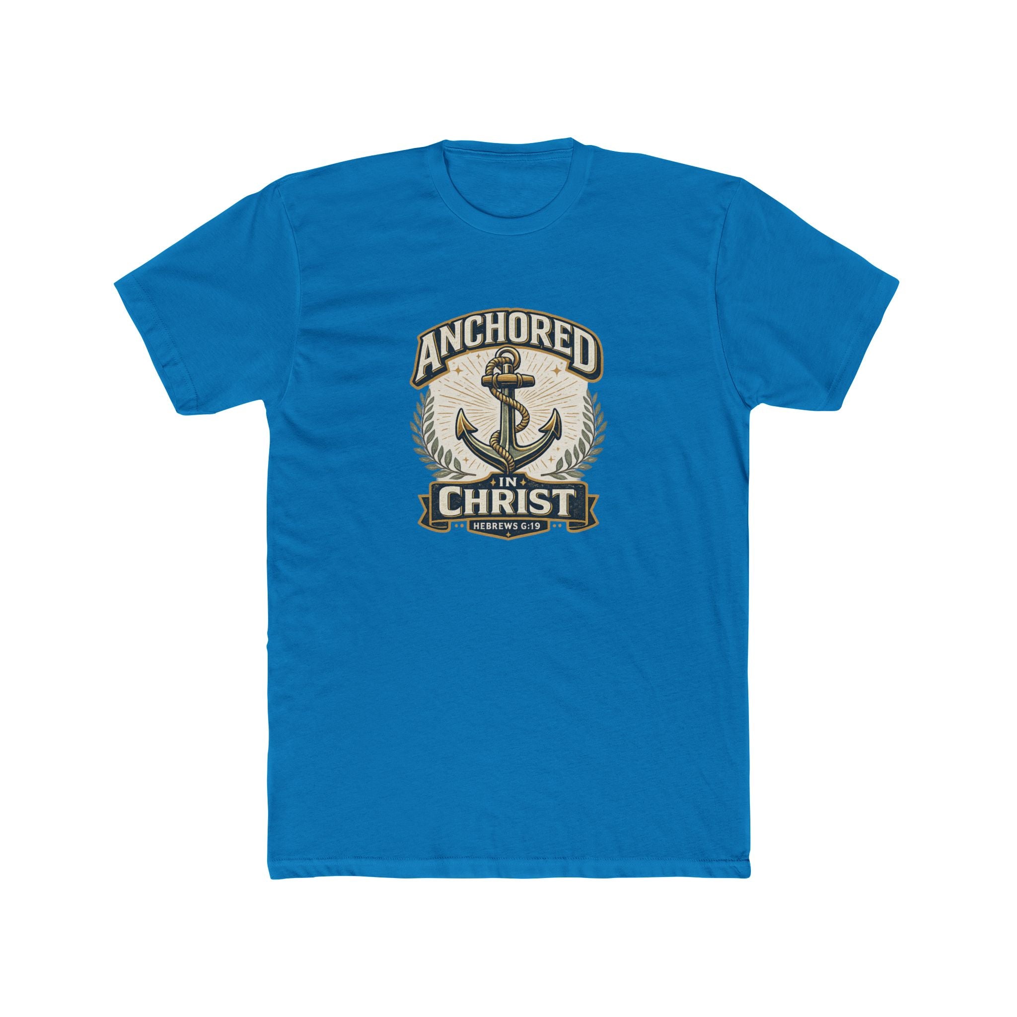Mens Anchored In Christ Christian T-shirt Faith Inspired| Wearing your Faith