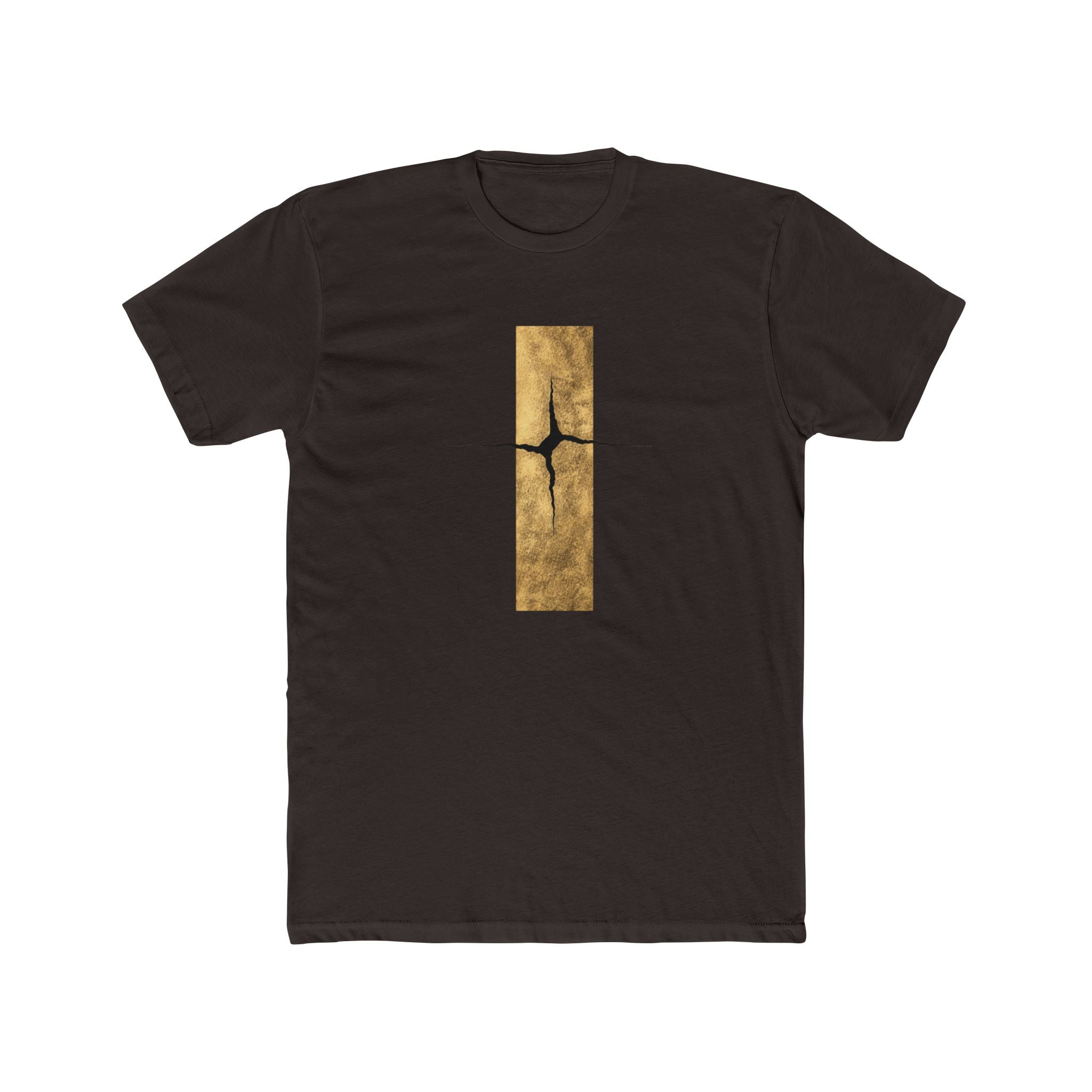 Cracked Gold Bar Tee | Minimal Abstract Vertical Design