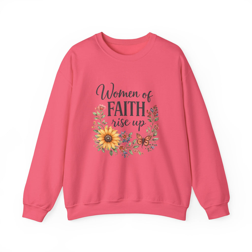 Women of Faith Rise Up Sweatshirt — Floral Christian Crewneck