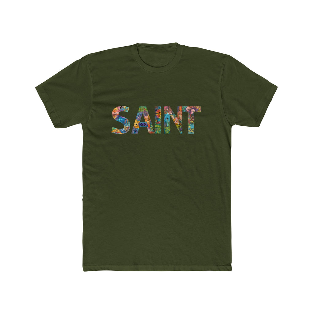 SAINT floral letters T-Shirt | Botanical Typography Tee
