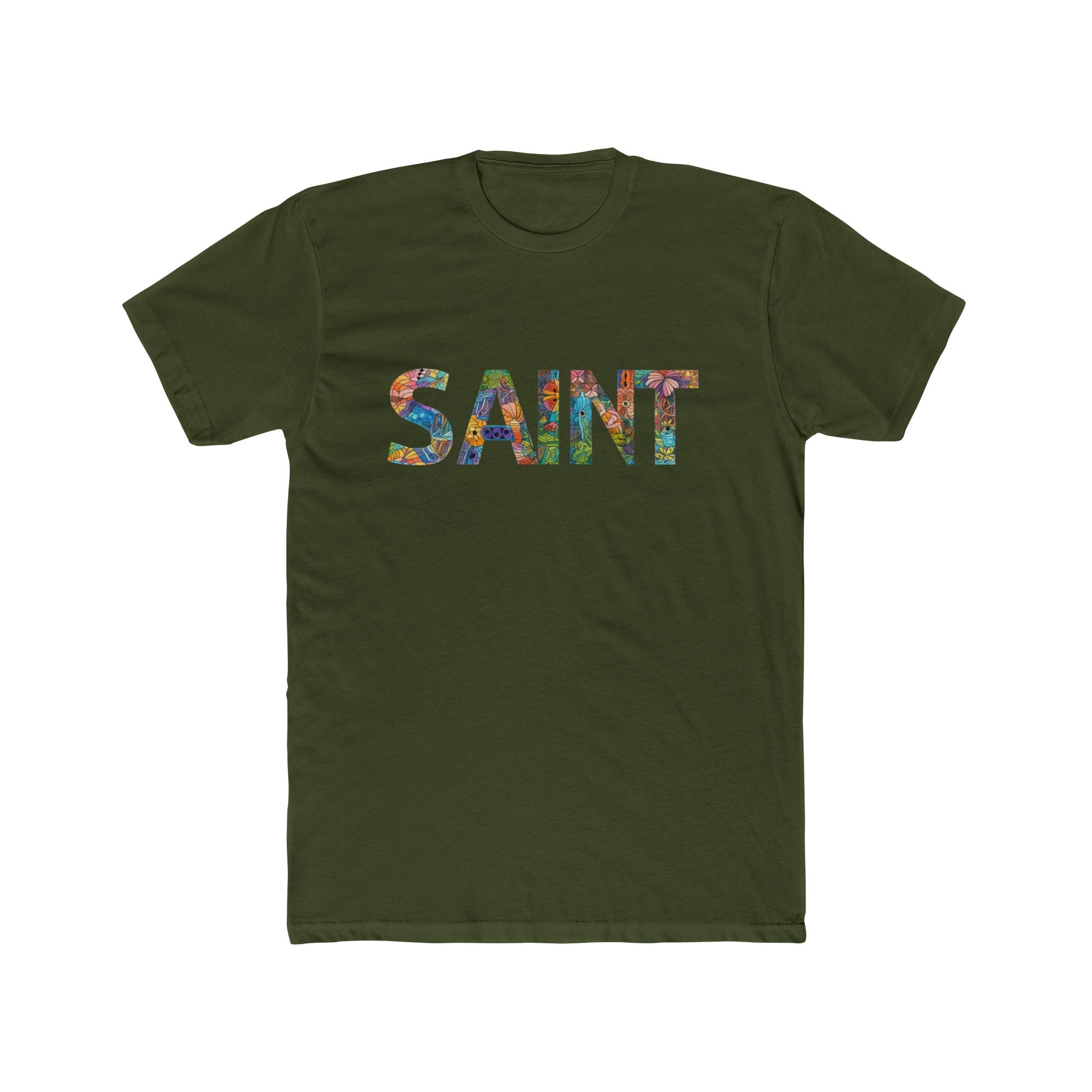 SAINT floral letters T-Shirt | Botanical Typography Tee
